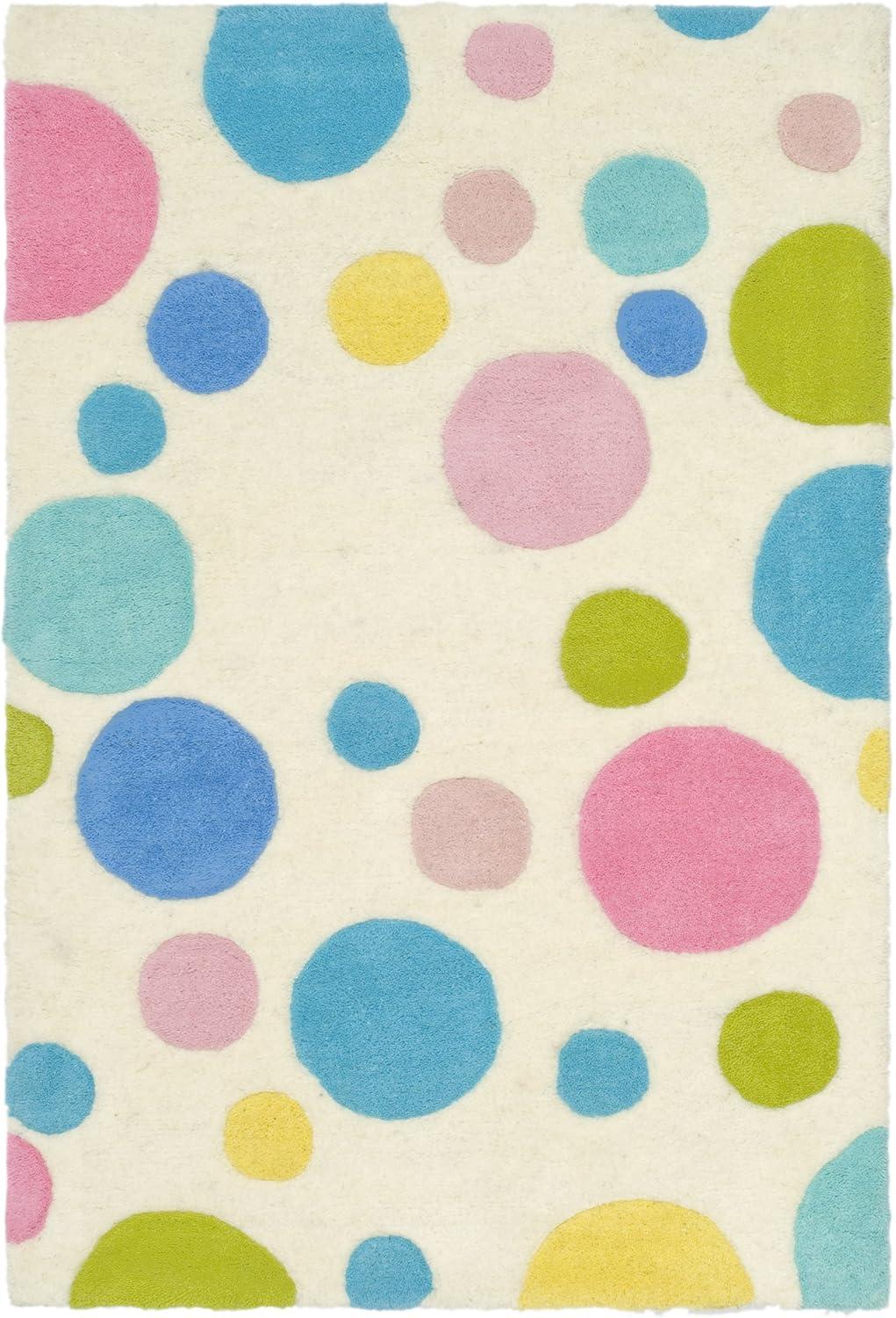 SAFAVIEH Soho Dots Polka Dots Wool Area Rug, Ivory/Multi, 2' x 3'