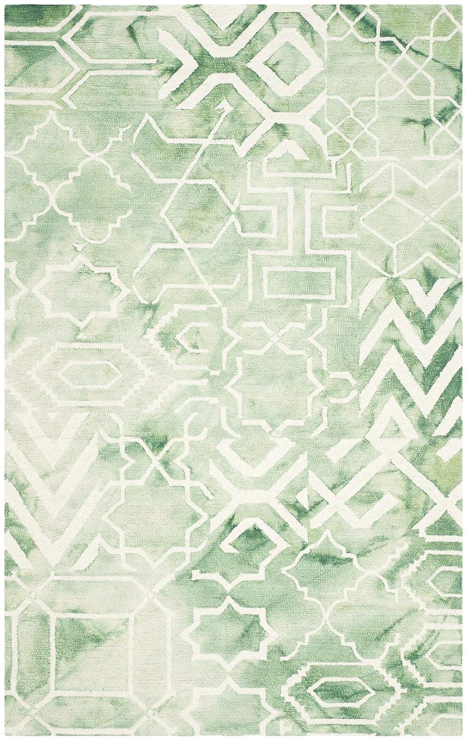 Dip Dye DDY678 Hand Tufted Area Rug - Green/Ivory - 6'x9' - Safavieh.