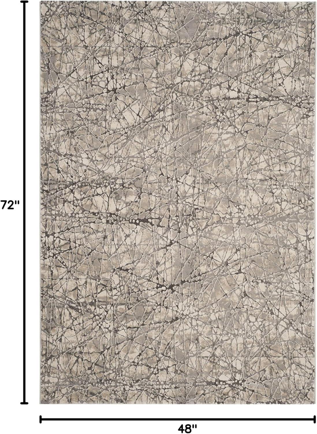 SAFAVIEH Meadow Emily Abstract Area Rug, Beige/Grey, 4' x 6'