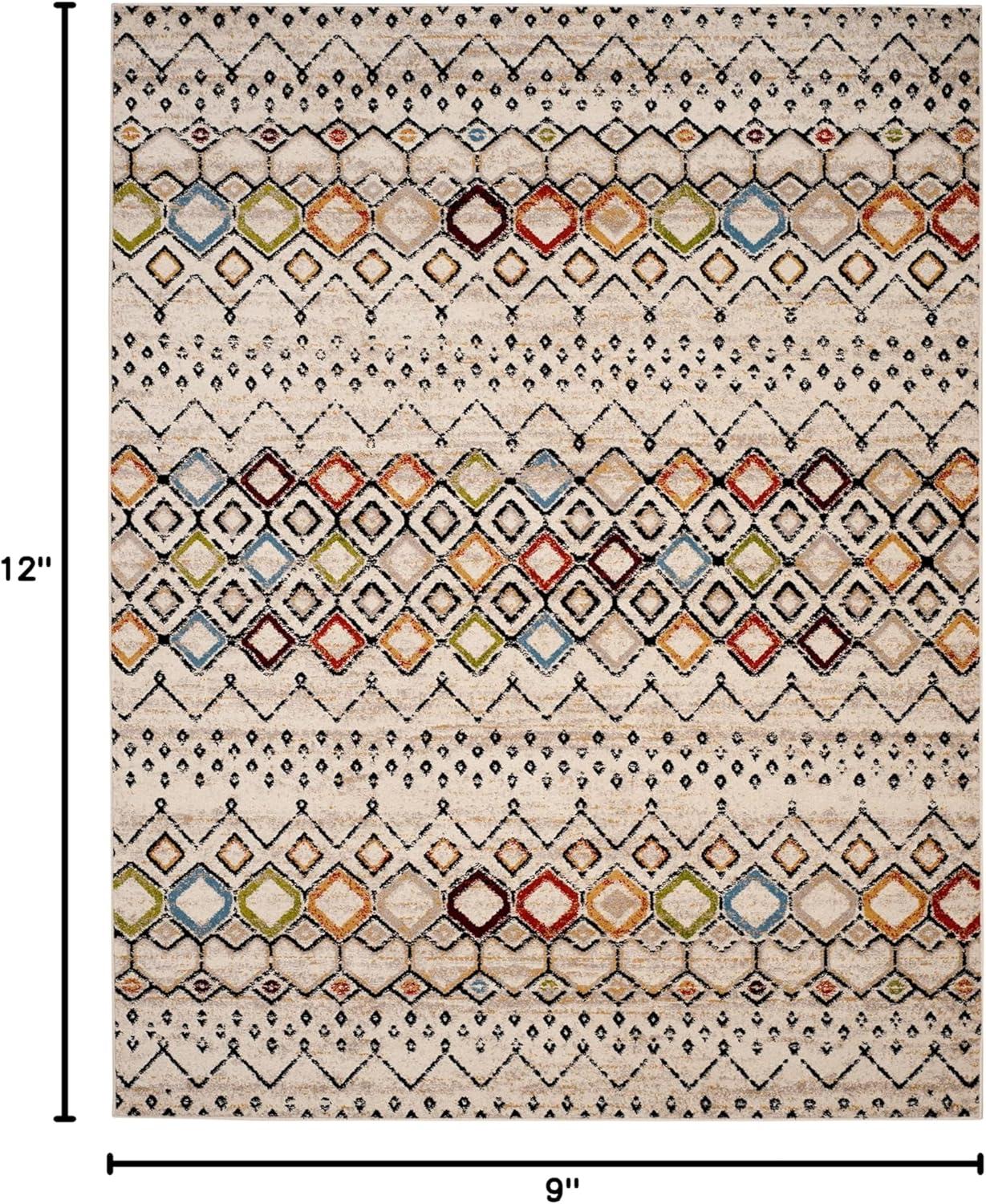 Amsterdam AMS108 Power Loomed Indoor Area Rug - Ivory/Multi - 9'x12' - Safavieh