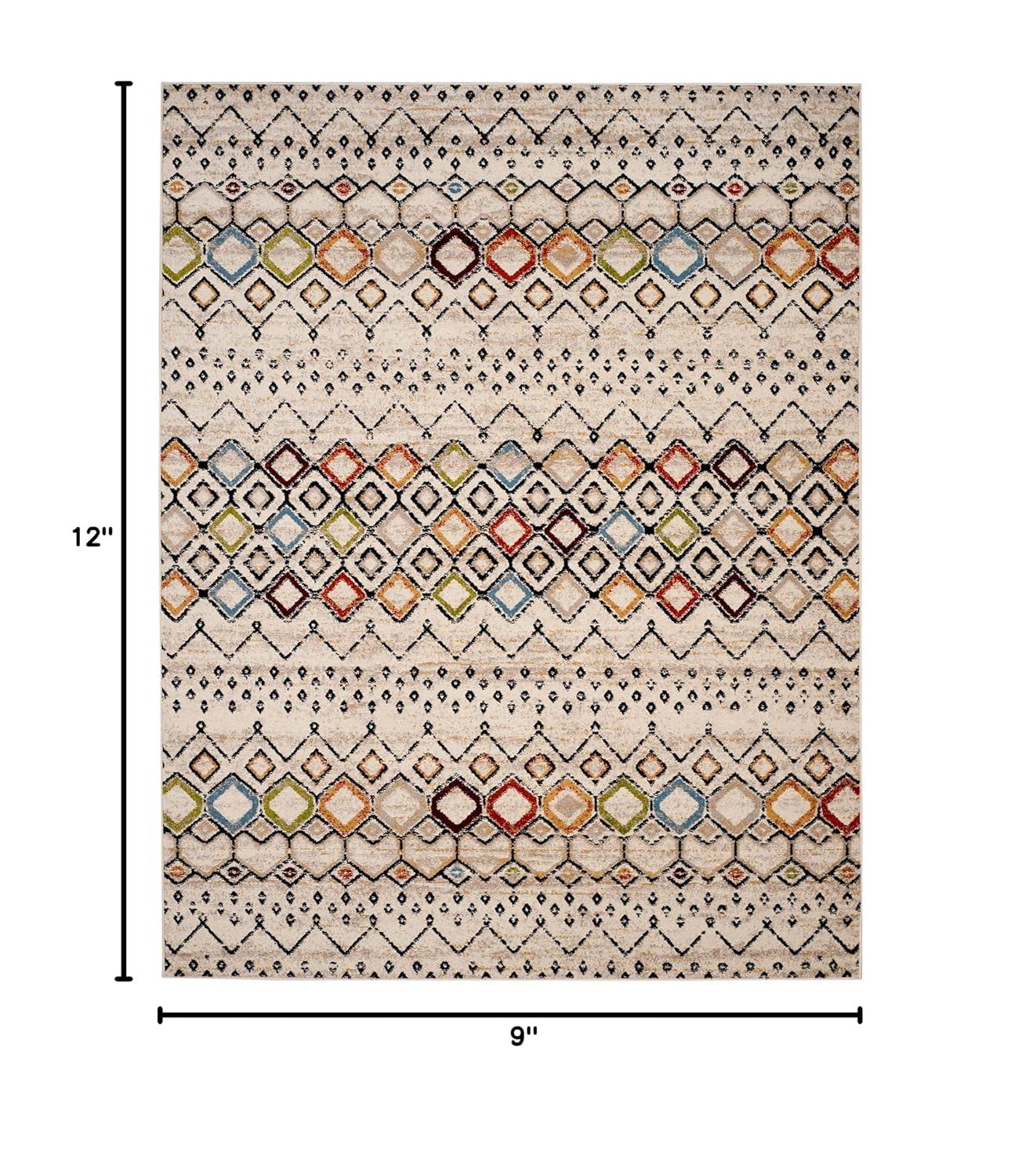 Amsterdam AMS108 Power Loomed Indoor Area Rug - Ivory/Multi - 9'x12' - Safavieh