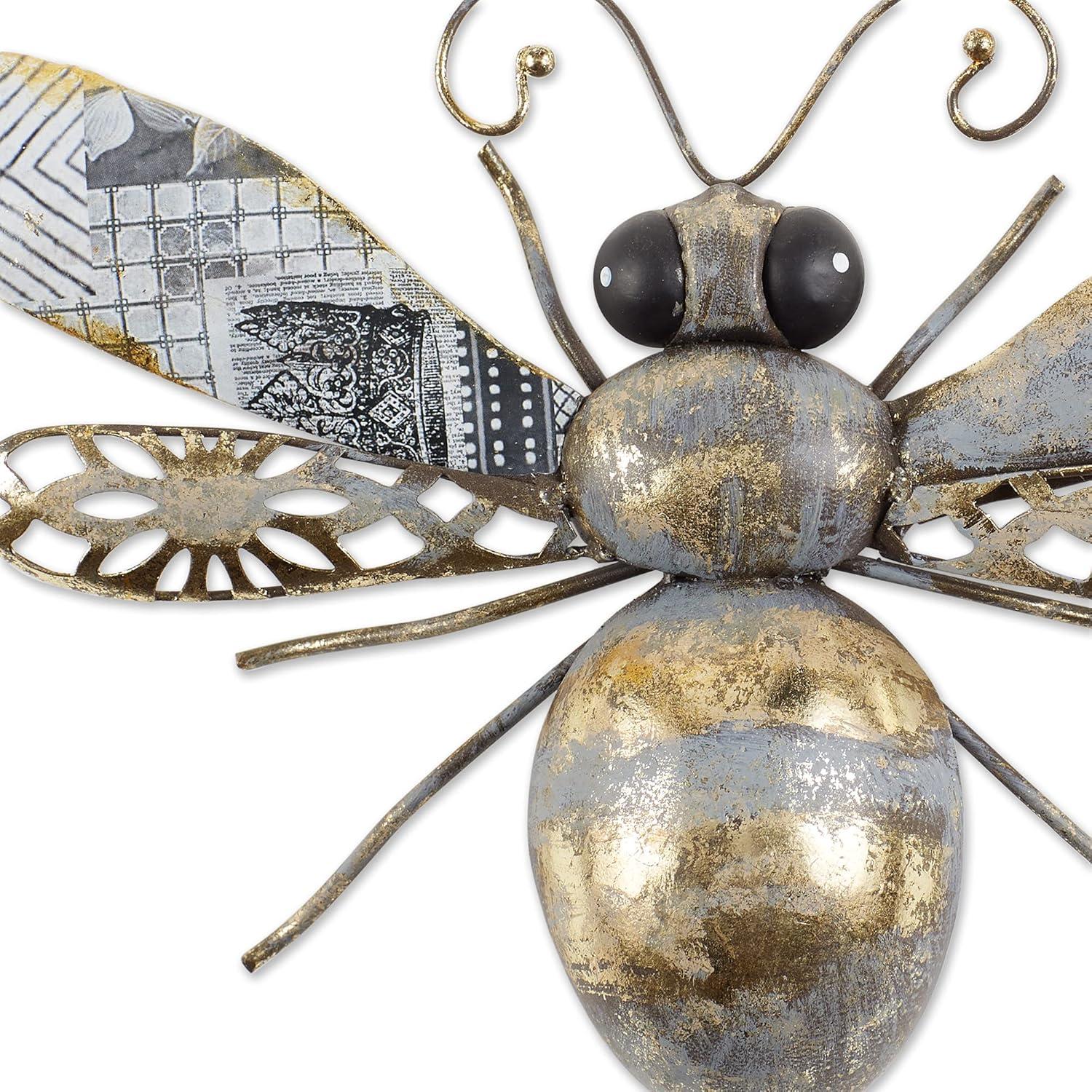 DII Iron Garden Stake Collection 3-Dimensional, Mixed Media, Medium Bee, Medium