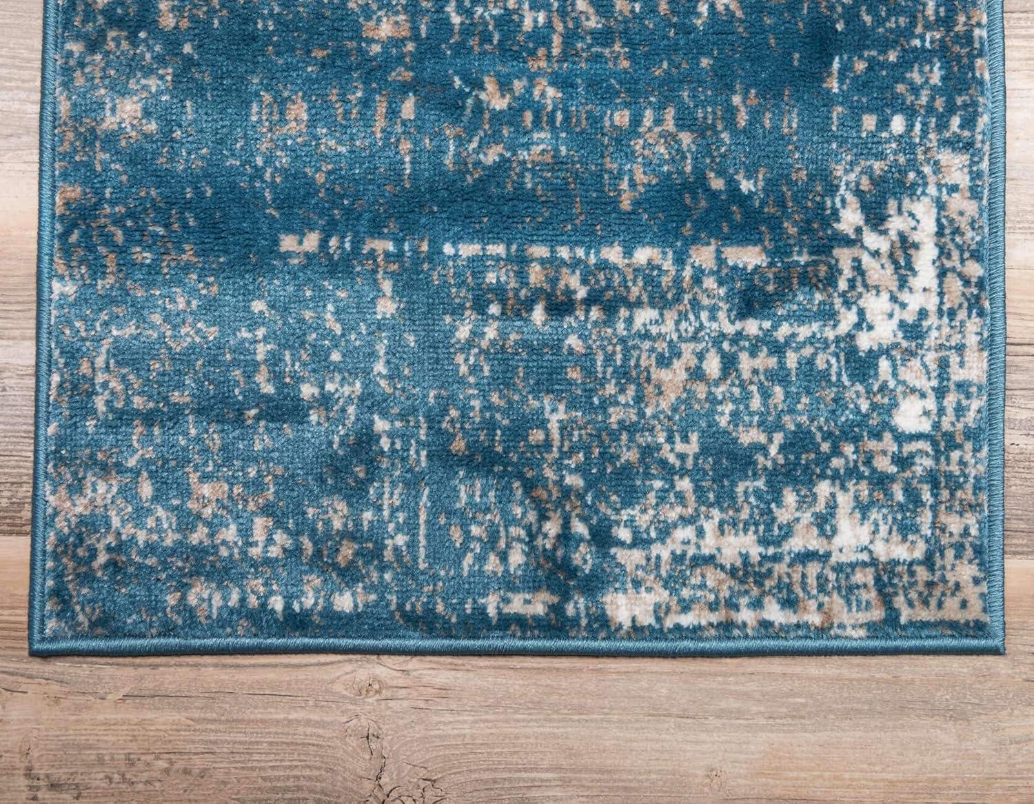 Unique Loom 3' 3 x 16' 5 Runner Sofia Blue Runner Rug