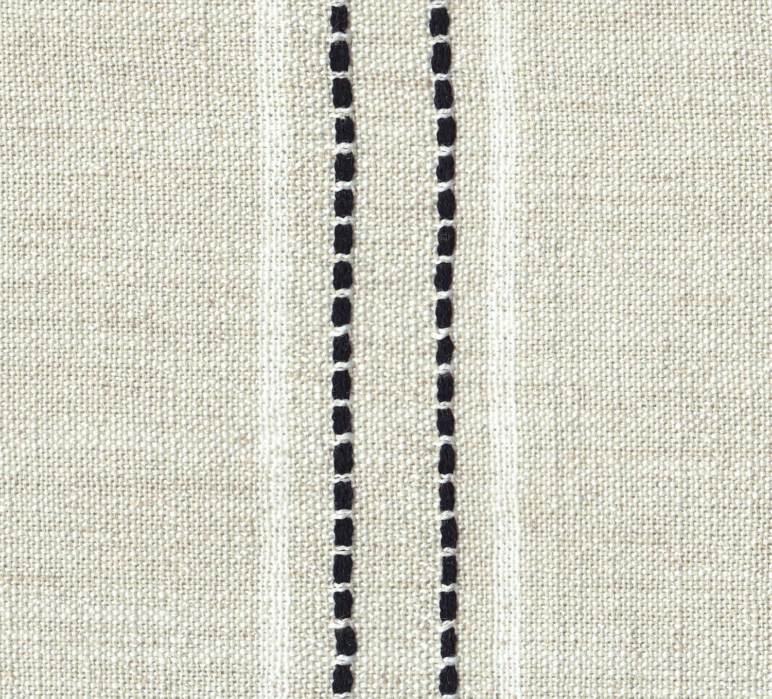 Set of 2 Stripe Dining Chairs Black/White - HomePop: Nailhead Trim, Rubberwood Legs, Polyester Upholstery