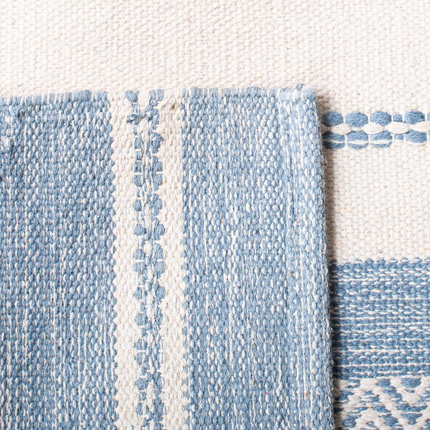 Striped Kilim STK503 Hand Woven Runner Rug - Ivory/Blue - 2'3"x9' - Safavieh.