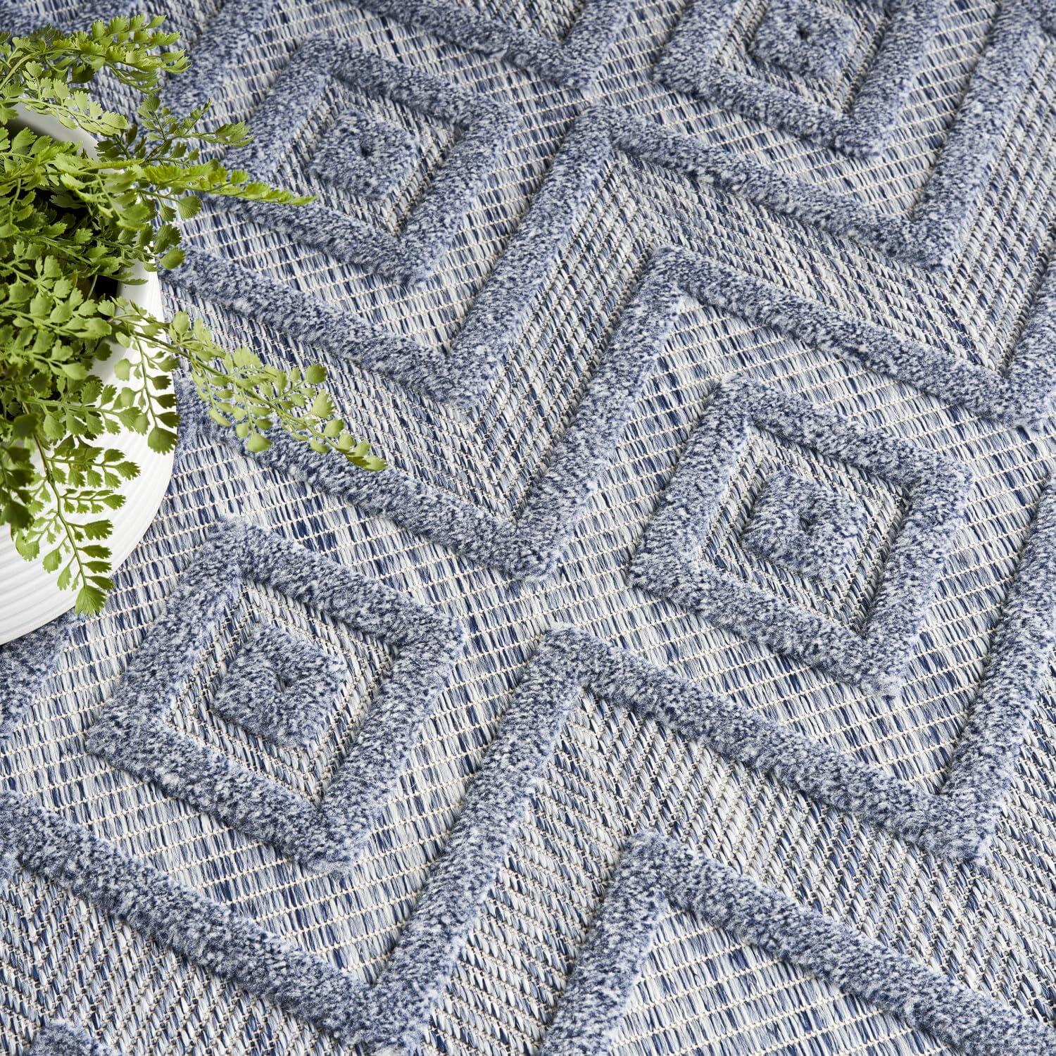 Nourison Versatile Solid Diamond Indoor Outdoor Flatweave Area Rug