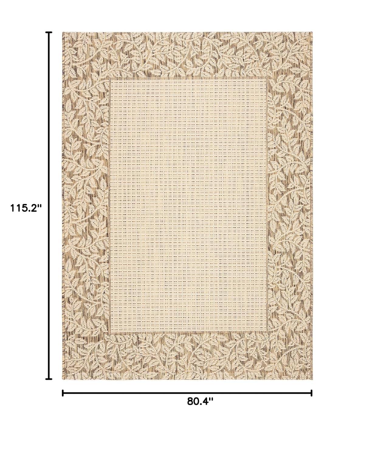 Courtyard CY0727 Power Loomed Indoor and Outdoor Area Rug - Natural/Brown - 6'7"x9'6" - Safavieh