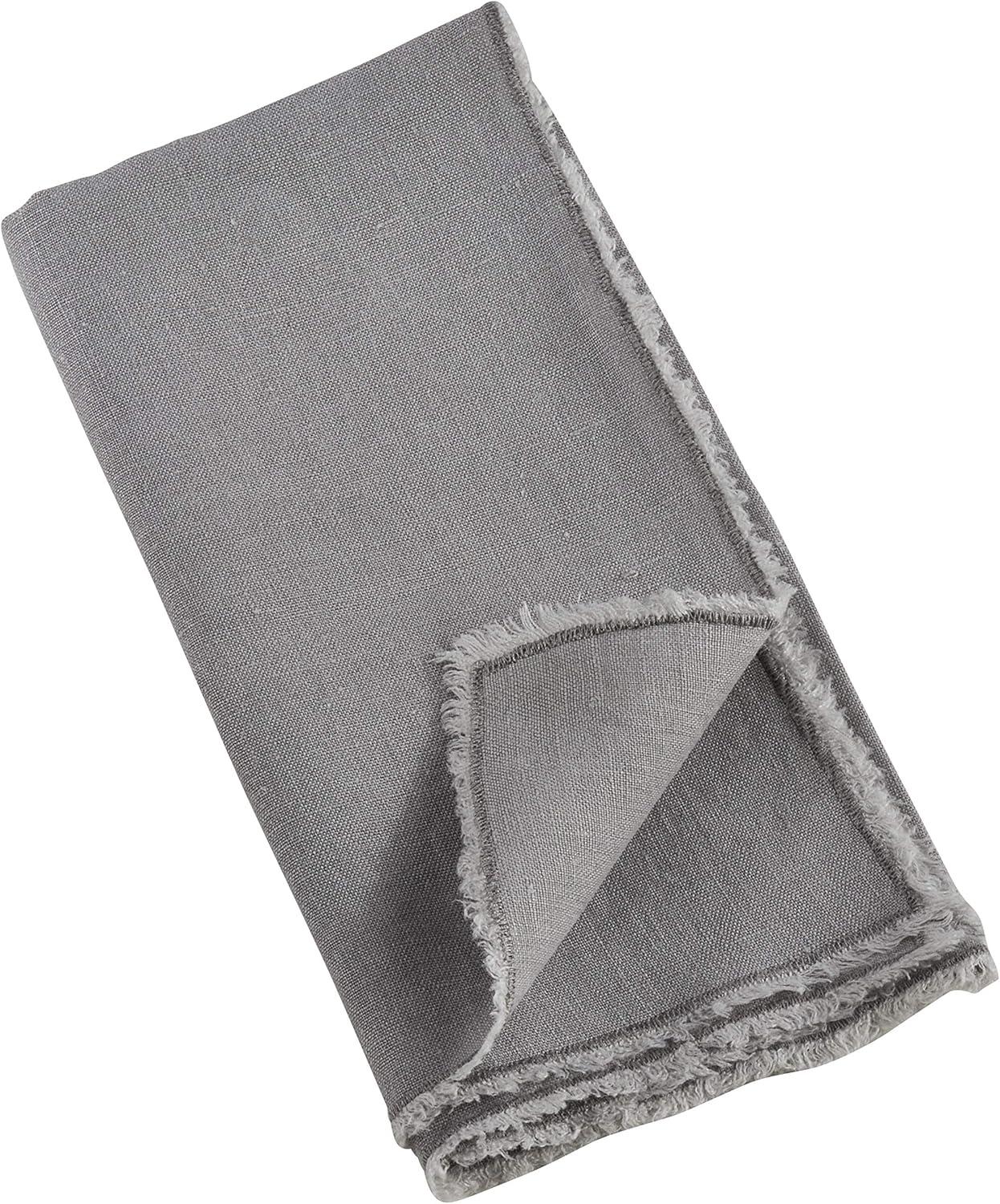 Saro Lifestyle Fringed Design Stone Washed Napkins