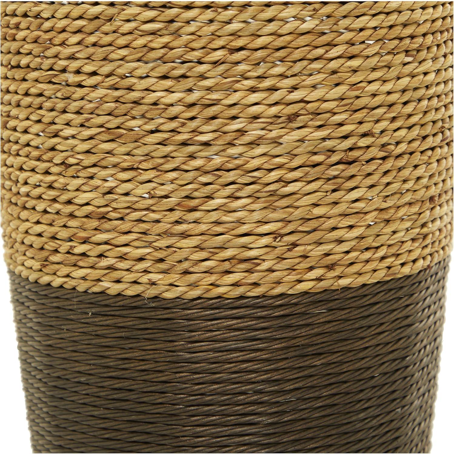 Deco 79 Seagrass Handmade Decorative Vase Tall Woven Floor Centerpiece Vase, Vase for Home Decoration 11" x 11" x 33", Brown