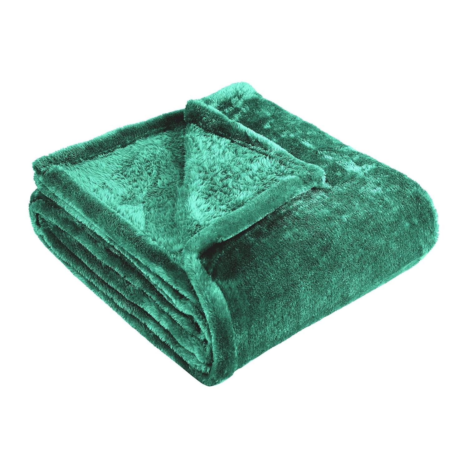 Superior Solid Polyester Reversible All-Season Fleece Throws Blanket