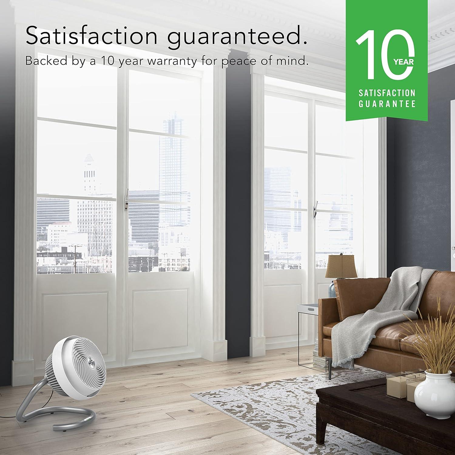 Vornado 723DC Energy Smart Whole Room Air Circulator Fan White: Electric Utility Fan, 11.3" Blade, 100-300 sq. ft. Coverage