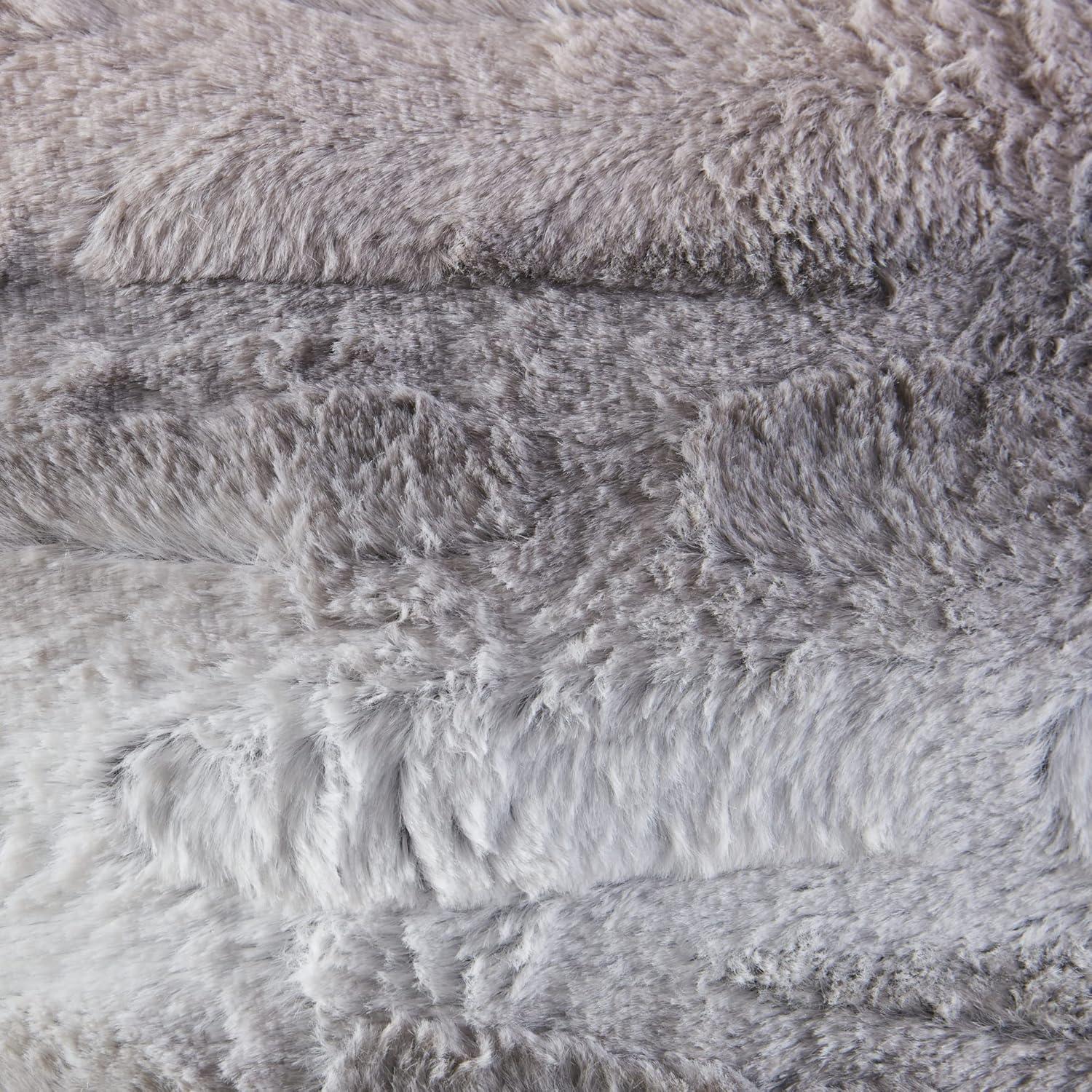 Madison Park Faux Fur Striped Throw Pillow