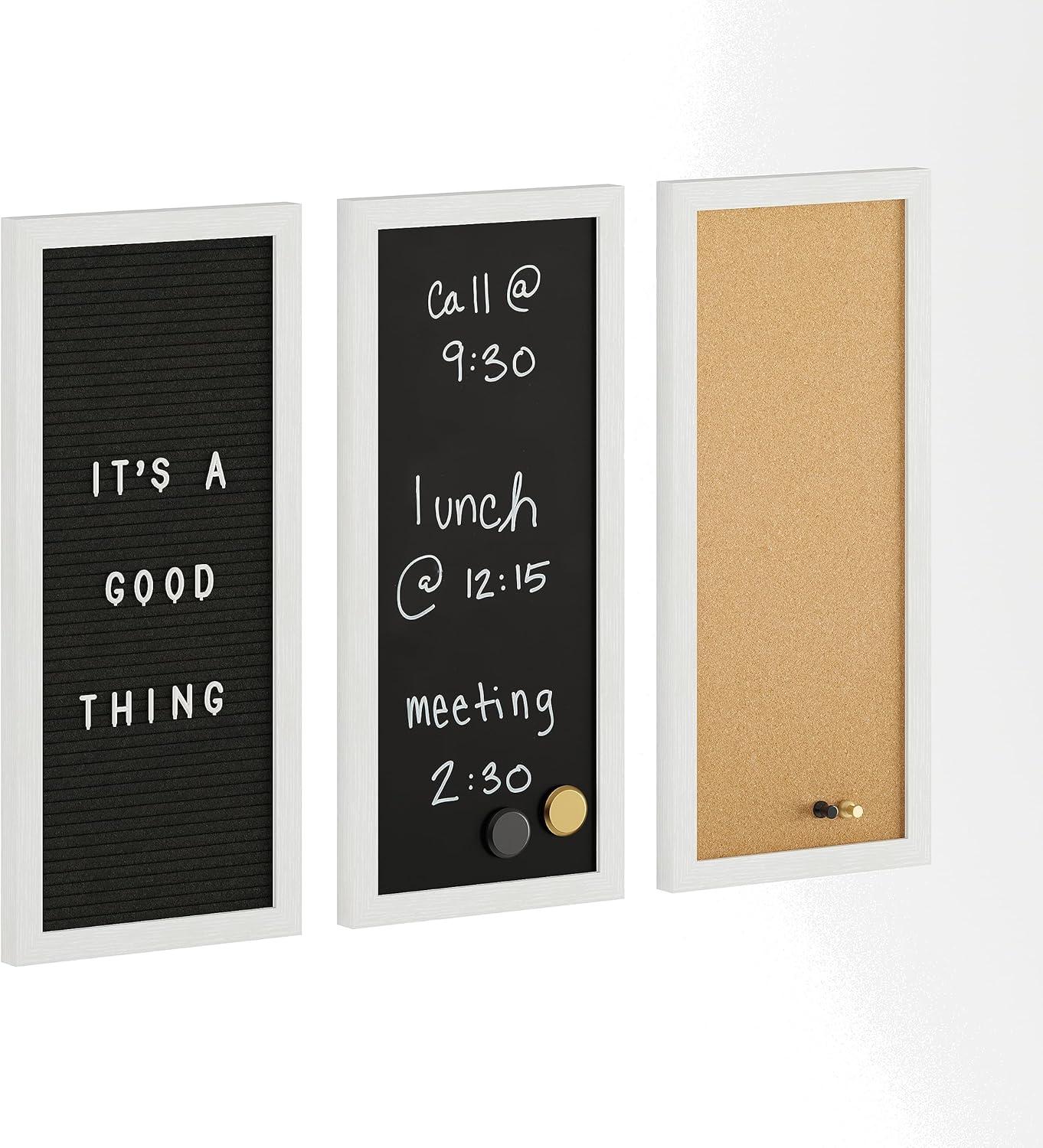 Thomas Martha Stewart Cork Board, Chalk Board, Letter Board Set with Included Push Pins, Magnets, Liquid Chalk