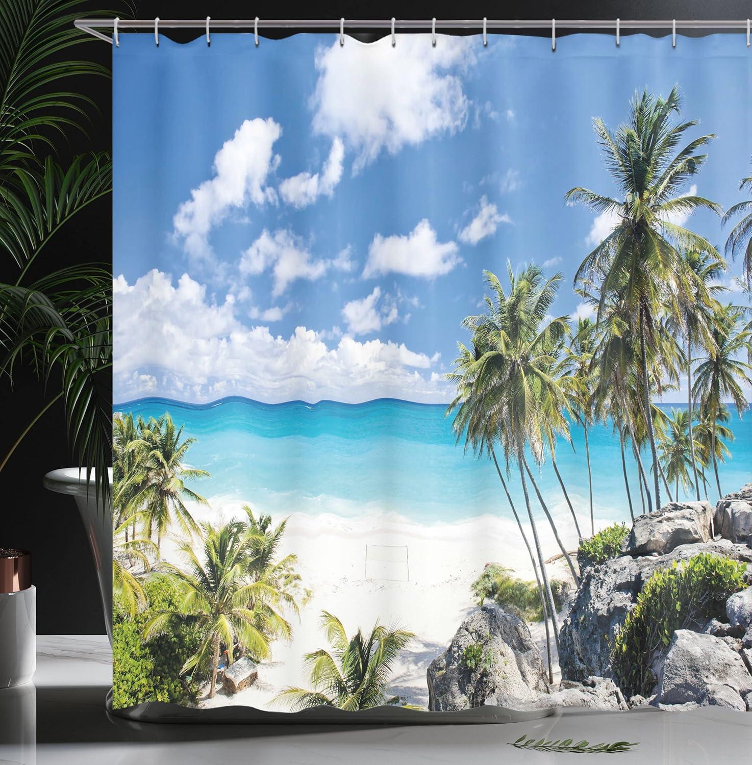 Shower Curtain with Hooks Included