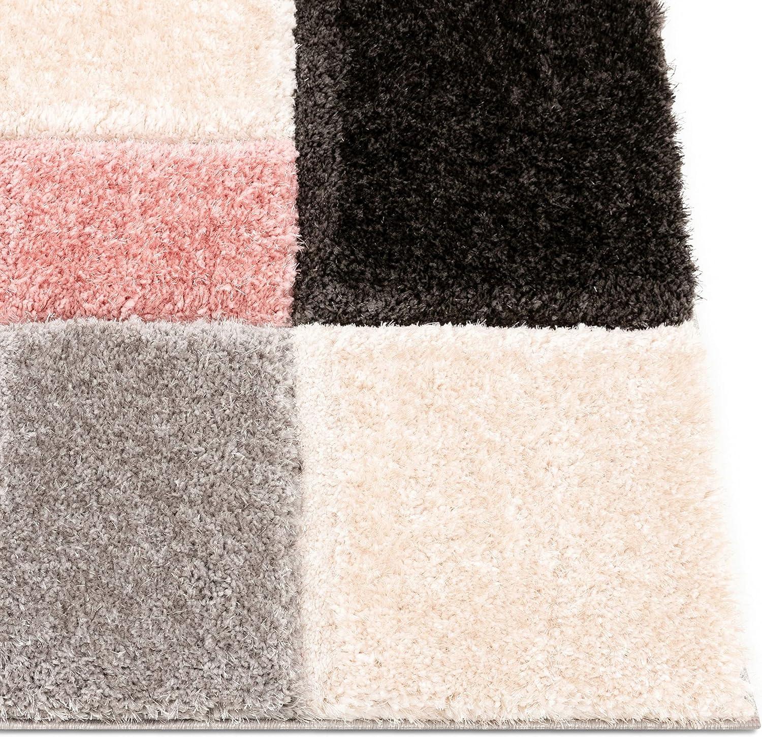 San Francisco Geometric Blush/Cream/Black Area Rug