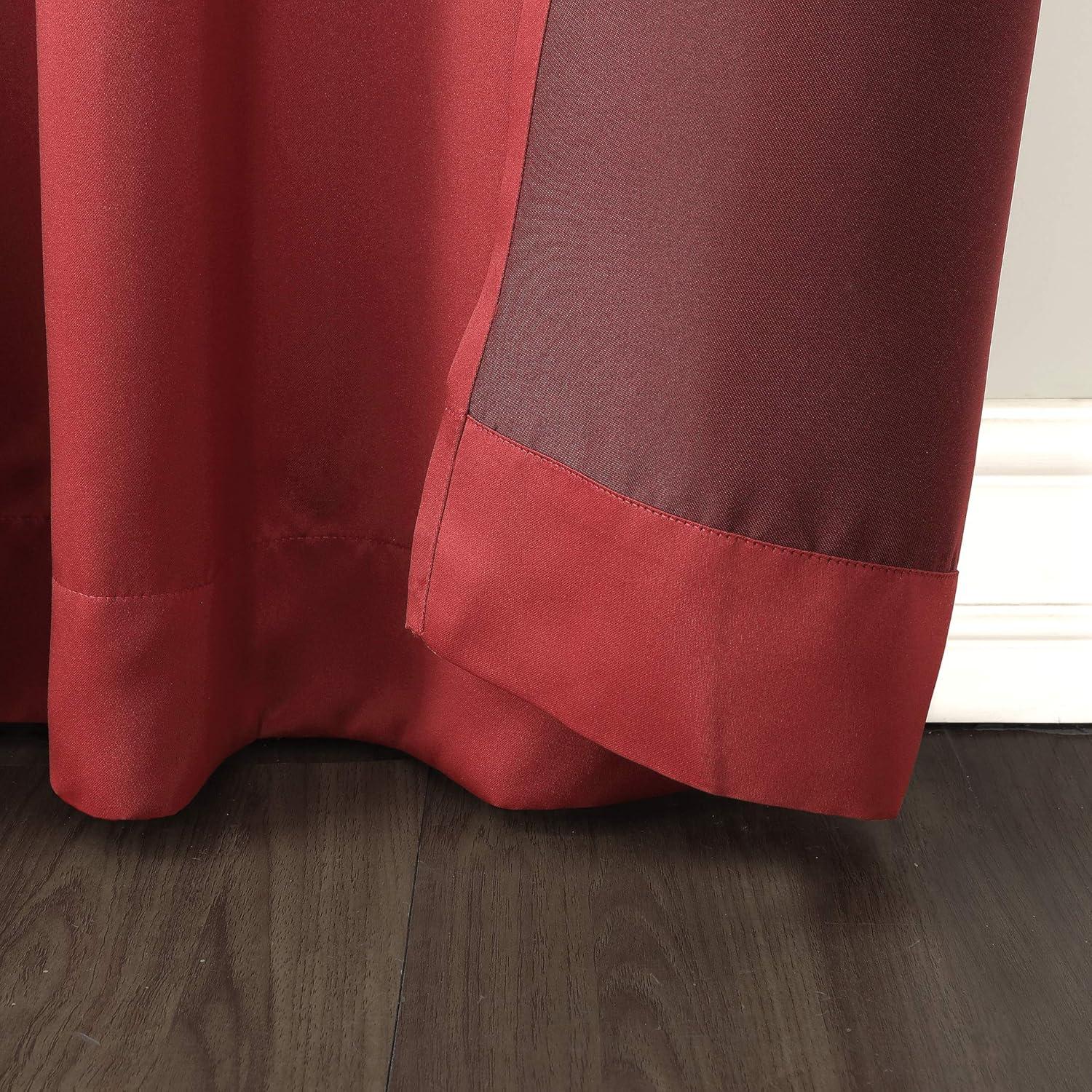 Sun Zero Talita 1 Piece Solid Print Room Darkening Curtain Panel, 40" X 63", 40"X63", Brick Red