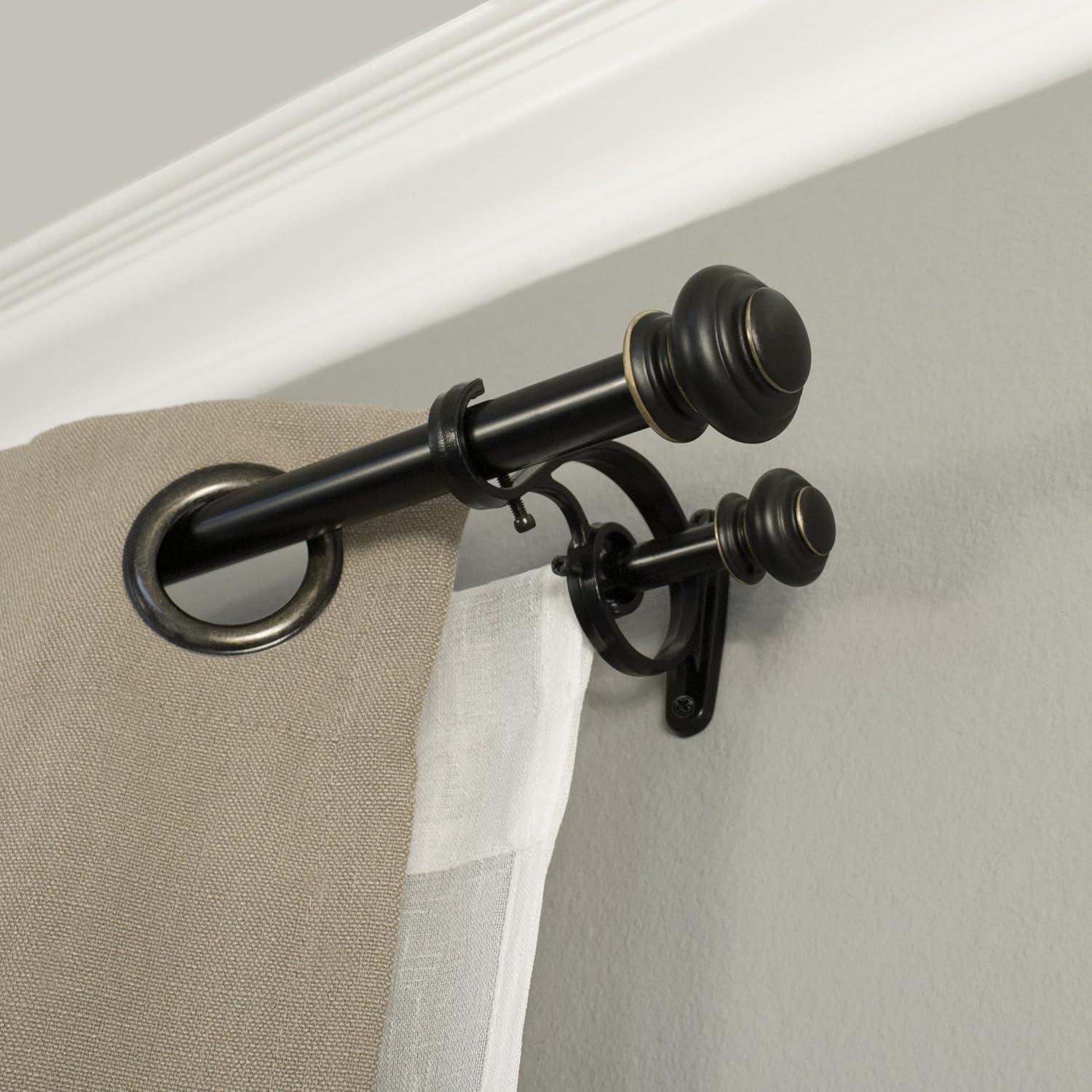 Decopolitan 1" Urn Adjustable Double Curtain Rod Set