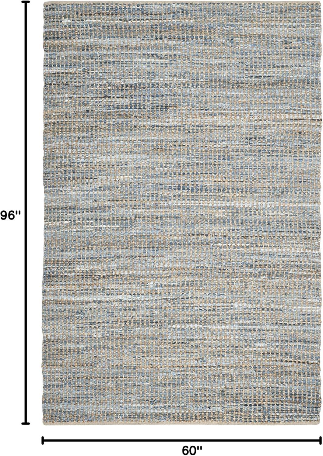Cape Cod CAP352 Hand Woven Area Rug - Natural/Blue - 5'x8' - Safavieh.