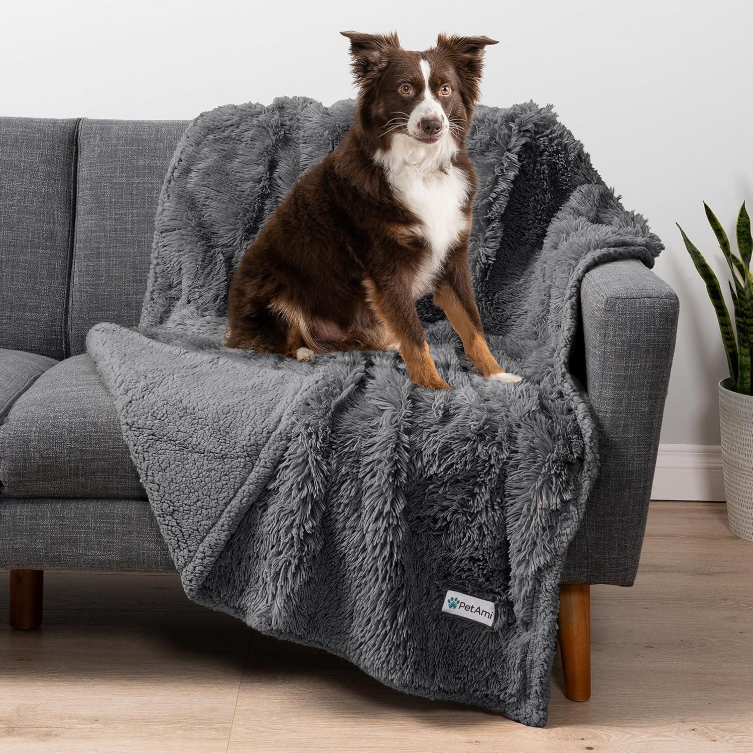 PetAmi Faux Fur Sherpa Pet Blanket