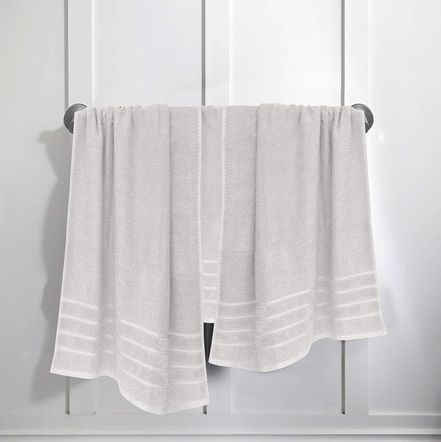 Luxury Silver 100% Cotton 6-Piece Towel Set