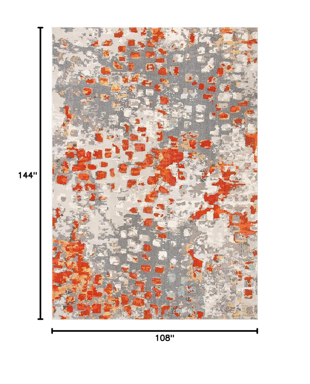 SAFAVIEH Monaco Driskoll Abstract Area Rug, Grey/Orange, 9' x 12'