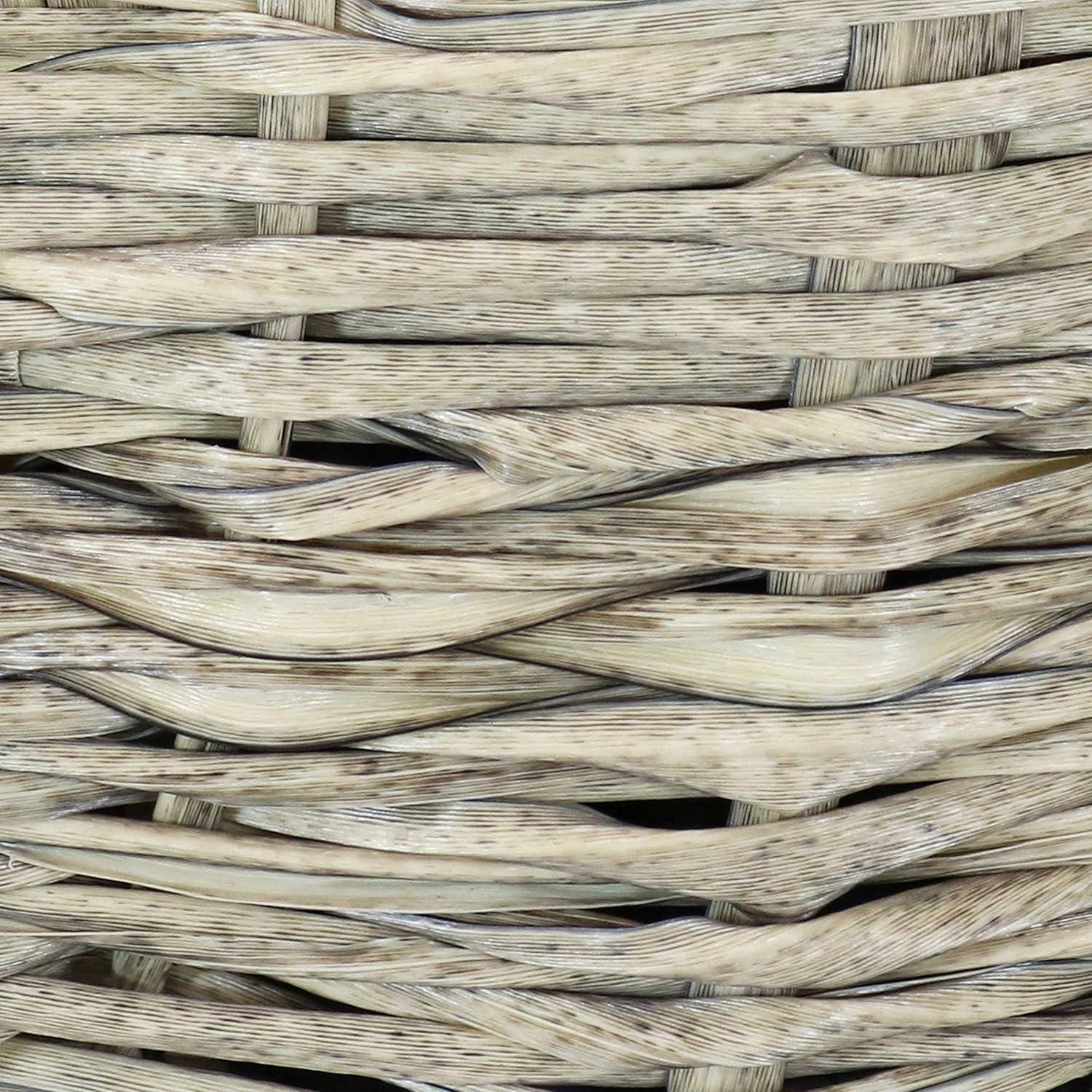 Sunnydaze Indoor/Outdoor Polyrattan Over-the-Rail Tri-Planter with 3 Round Black Plastic Liners - Frost