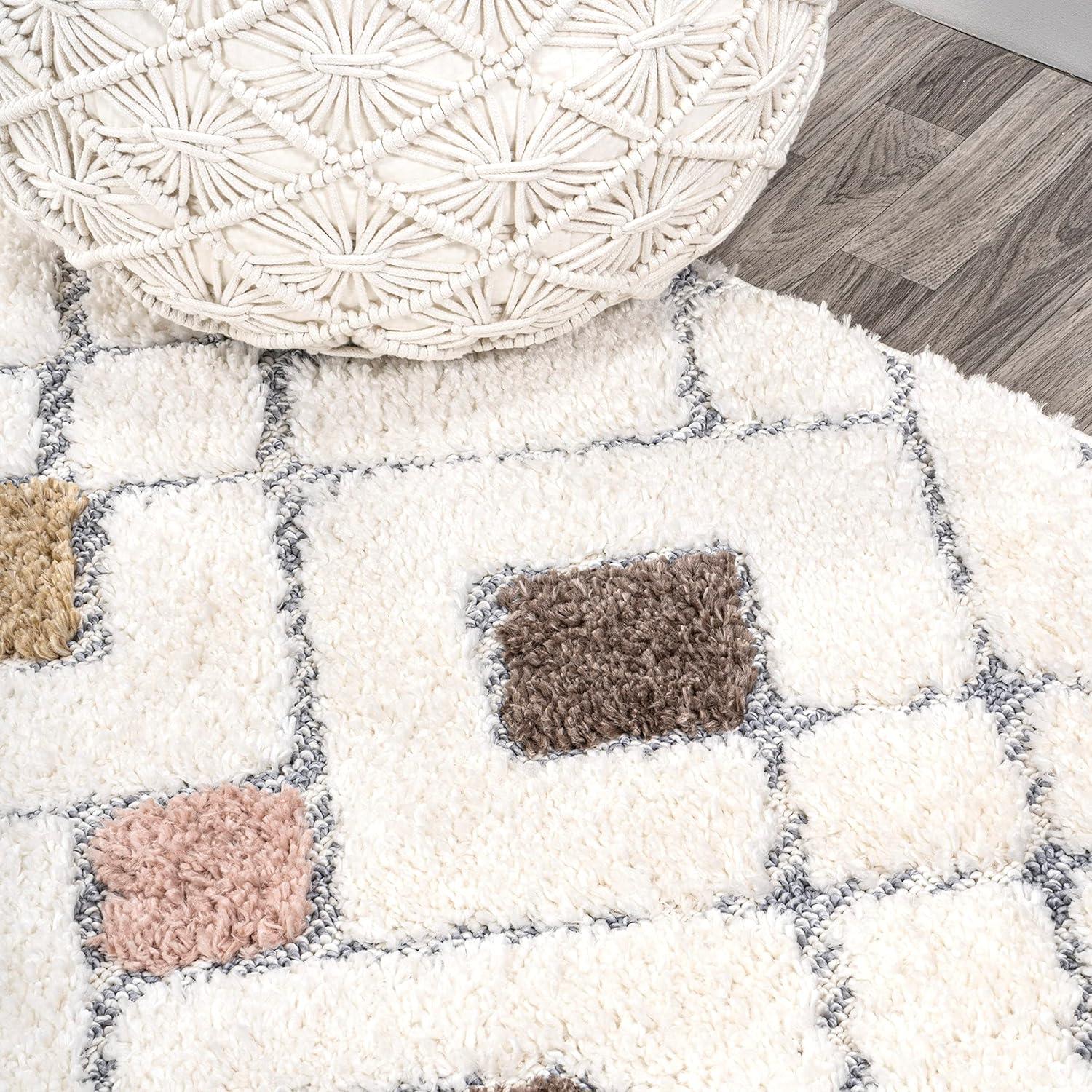 2' x 8' Astrid Retro Trellis High-Low Runner Rug, Multi/Cream - JONATHAN Y
