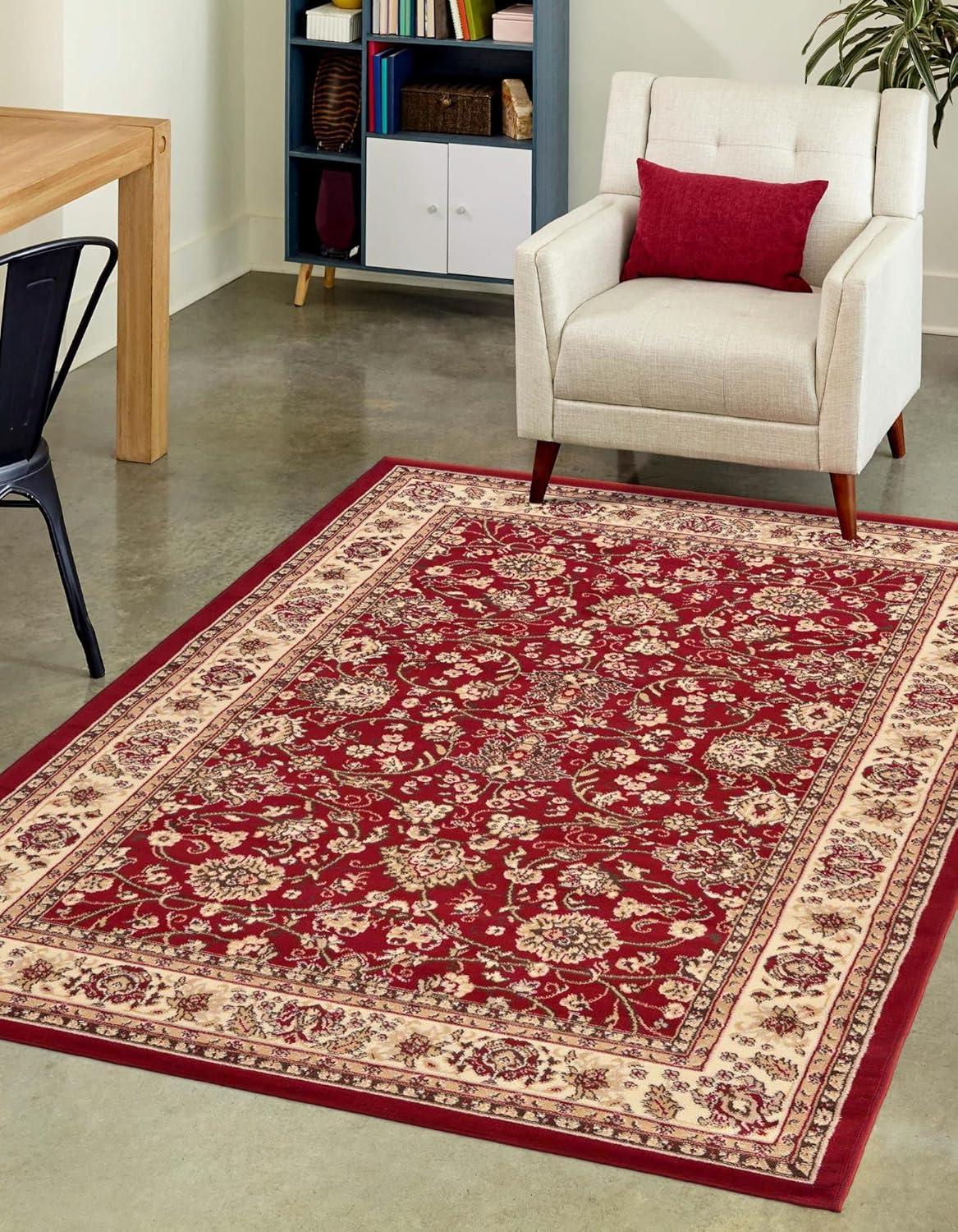 Unique Loom 6' 0 x 9' 0 Sialk Hill Washington Burgundy Area Rug