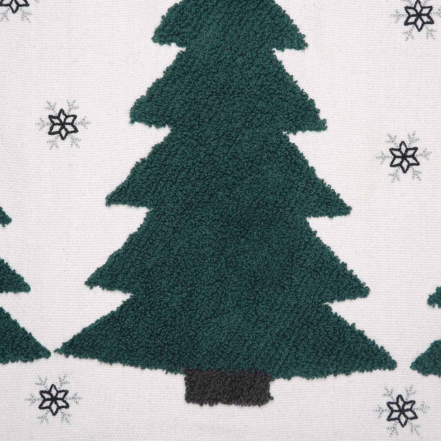 VHC Brands Pine Grove Plaid Embroidered Trees Pillow, 14x22