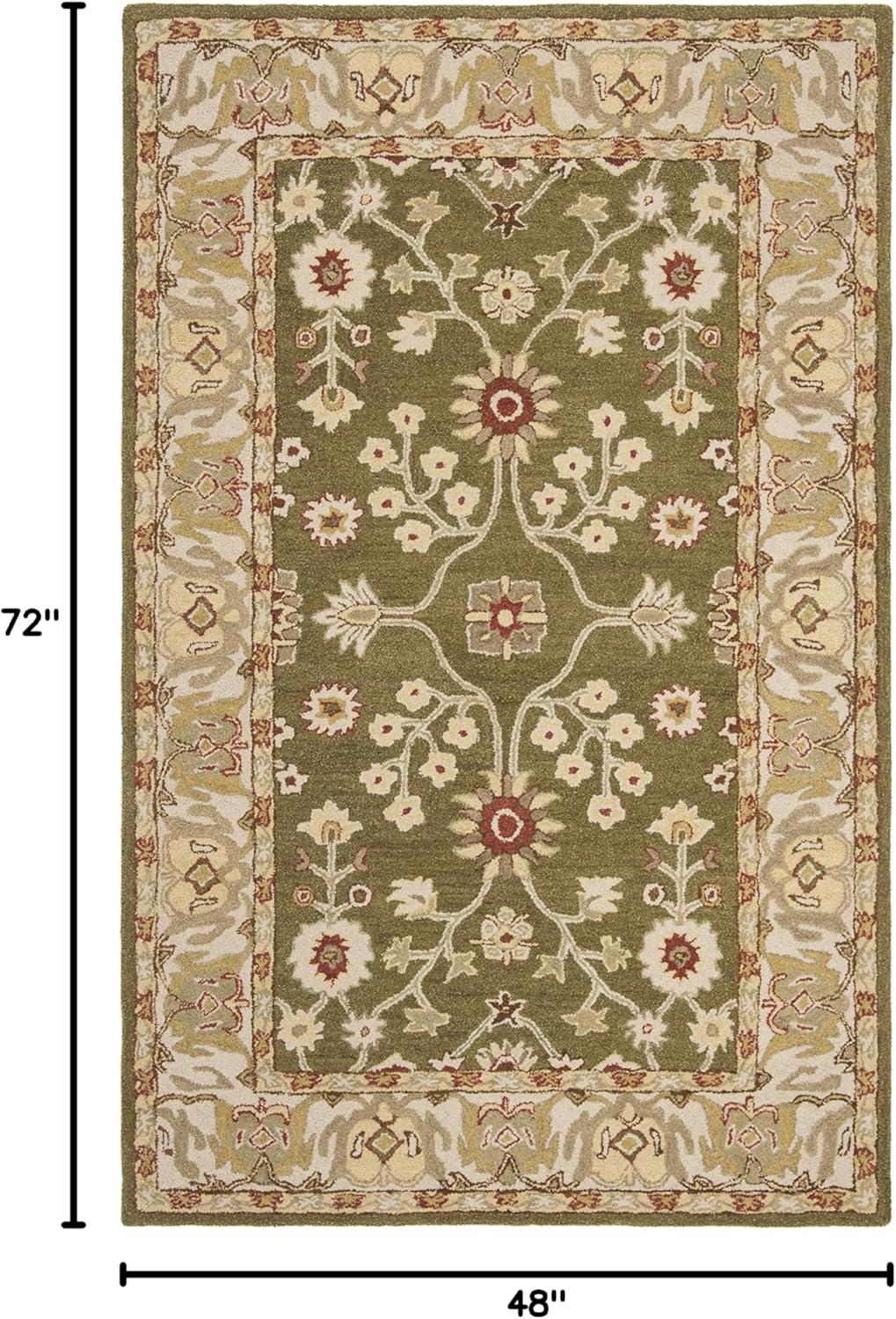 Anatolia AN562 Hand Tufted Indoor Area Rug - Moss/Ivory - 4'x6' - Safavieh
