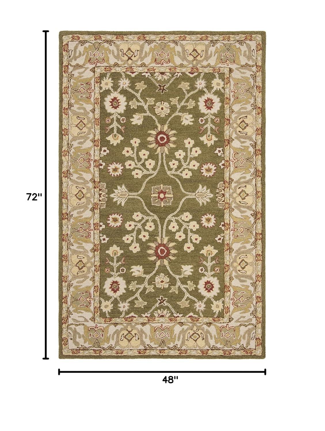 Anatolia AN562 Hand Tufted Indoor Area Rug - Moss/Ivory - 4'x6' - Safavieh