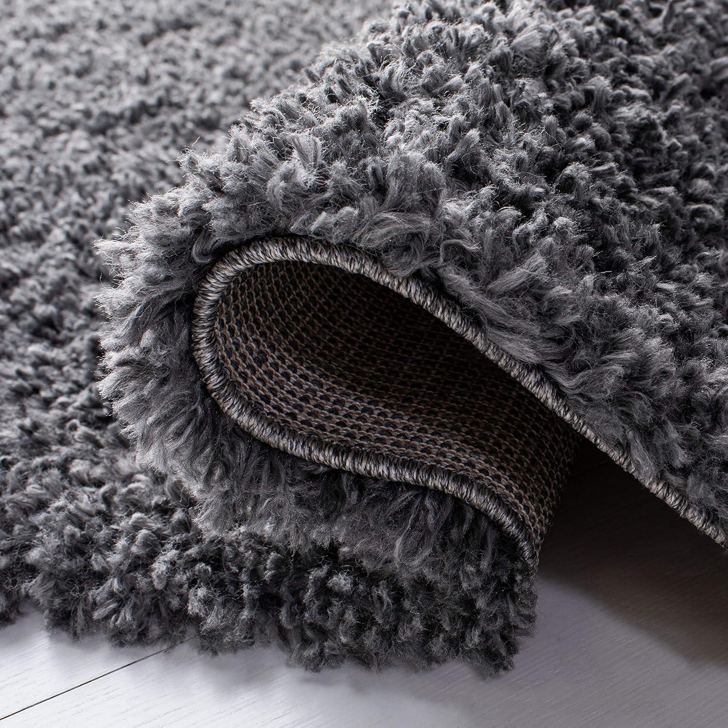 August Shag AUG200 Power Loomed Indoor Area Rug - Charcoal - 5'3"x7'6" - Safavieh
