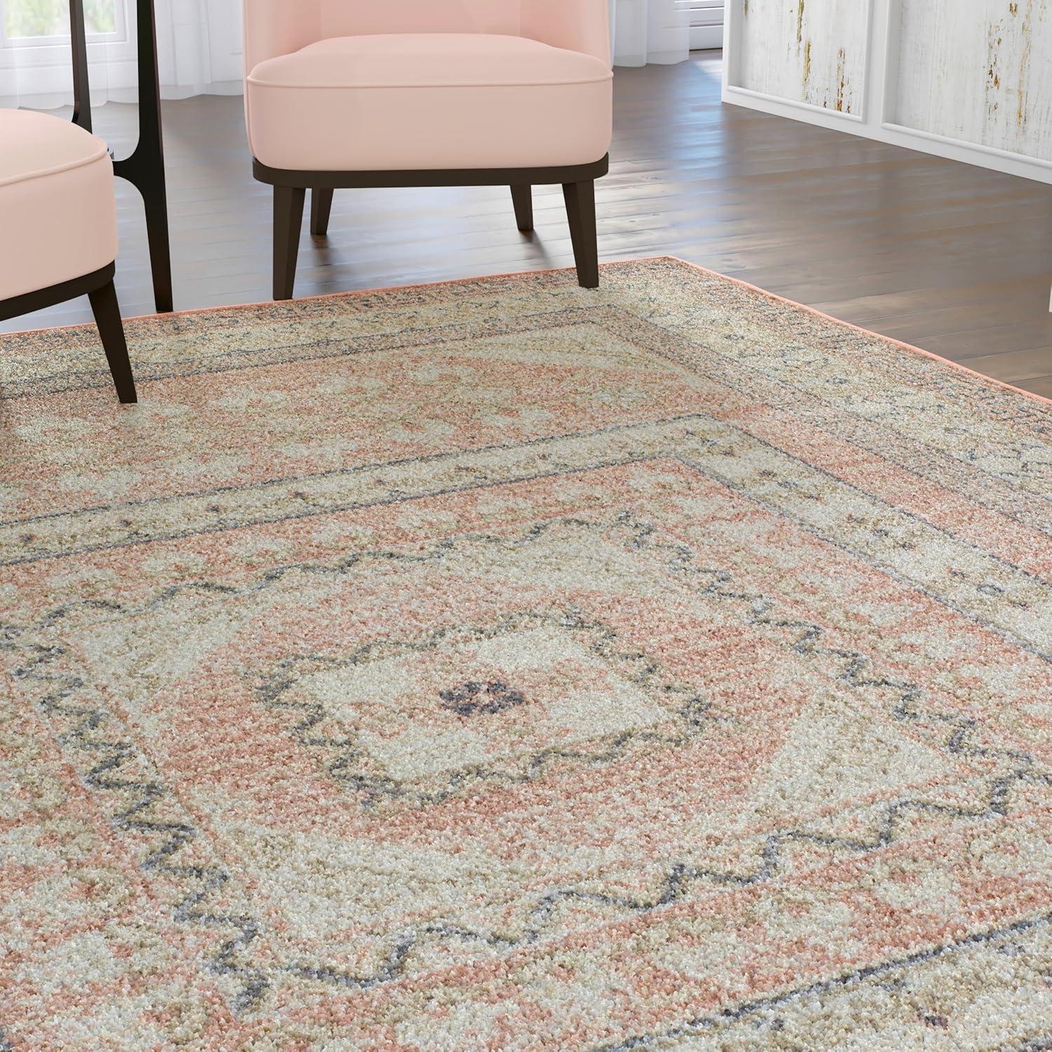 Rugs America Harper Pink Transitional Vintage Area Rug