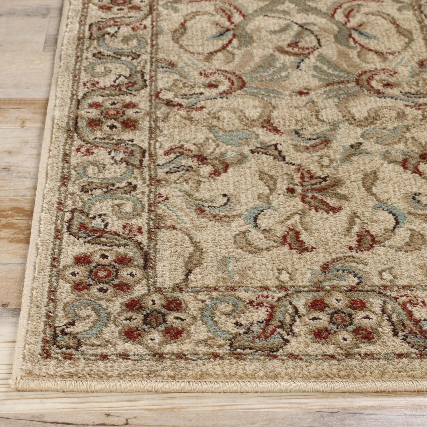 Superior Heritage Oriental Floral Indoor Area Rug, 9'x12', Ivory