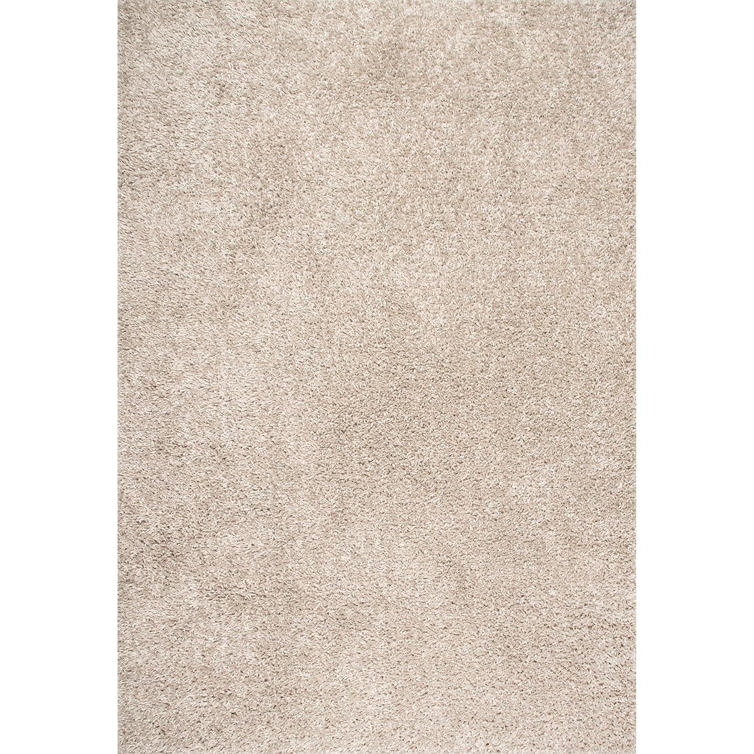 Nuloom Kara Solid 4x6 Shag Indoor Area Rug for Living Room Bedroom Dining Room Nursery, Beige