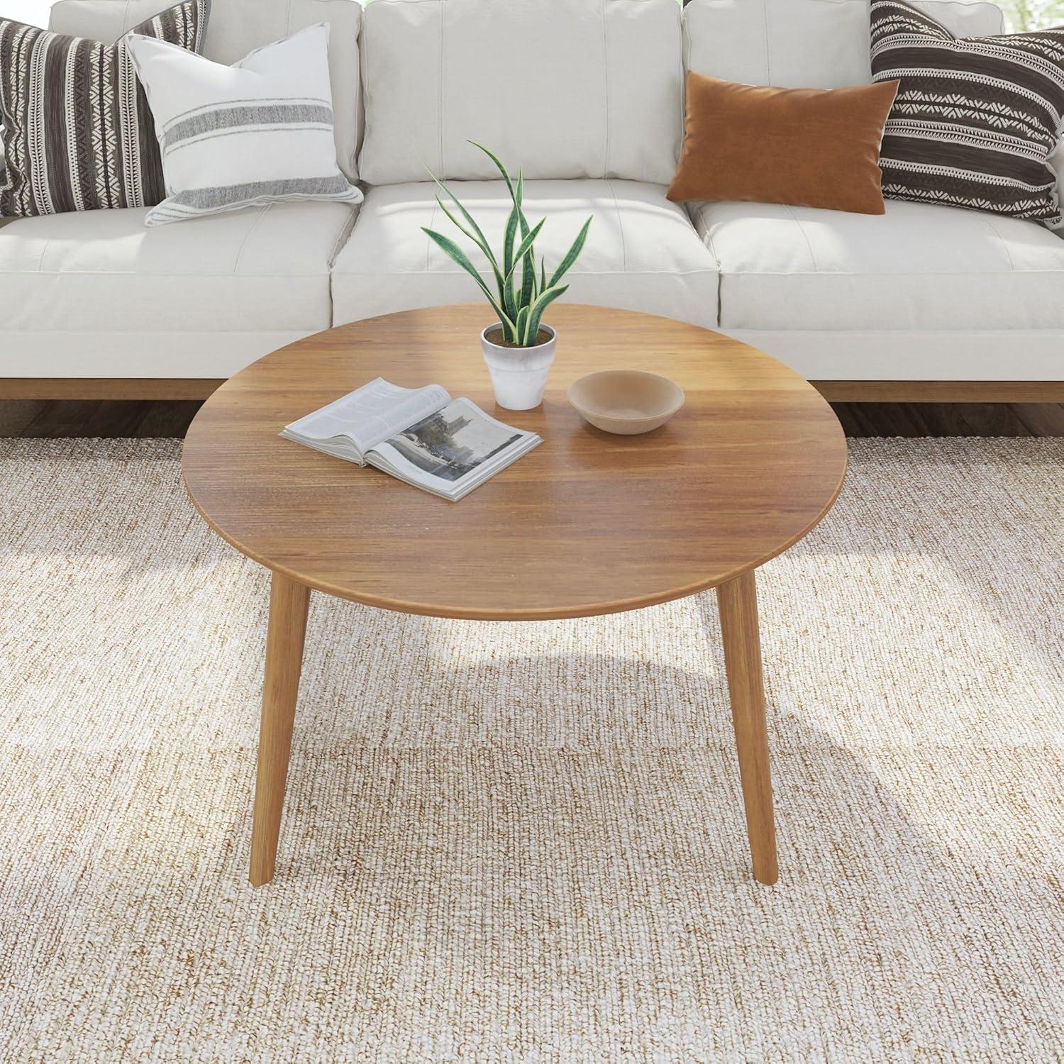 Plank+Beam Mid Century Modern Coffee Table, 36" Wood Coffee Tables for Living Room