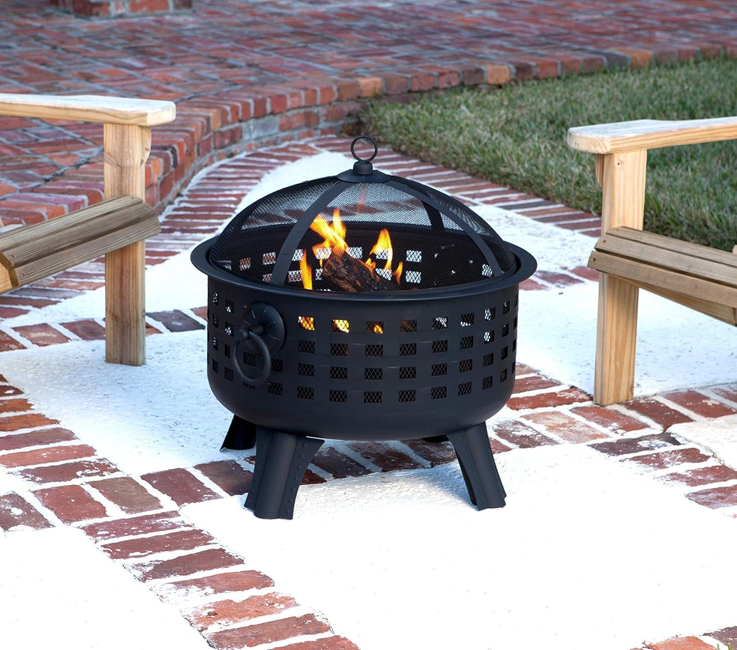 Amazon Basics 27 inch Steel Round Lattice Fire Pit