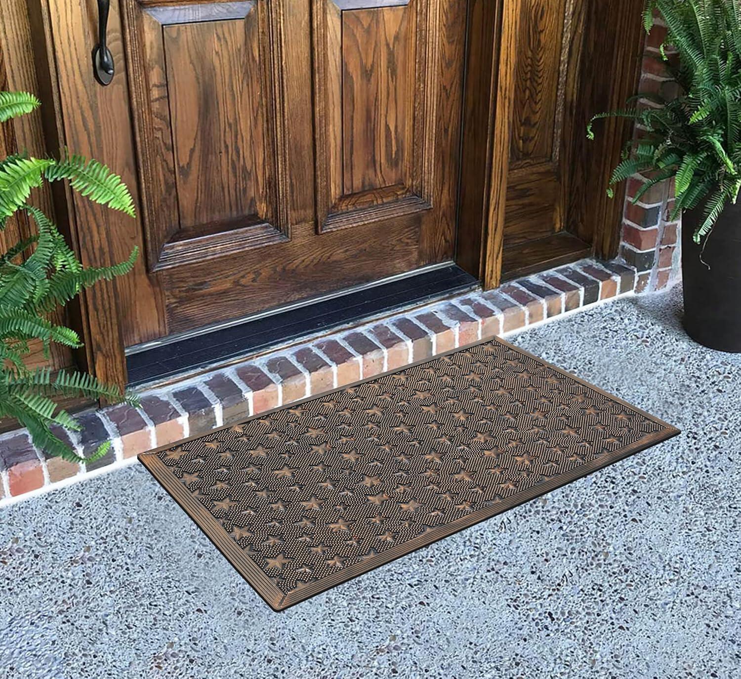 A1HC Good Luck Design Rubber Pin Welcome Door Mats 24"x36" for Outdoor Entrance, Fun Designed Doormat, Welcome Mats for Front Door Non-Slip Backing Rubber Doormat for Indoor Outdoor Use