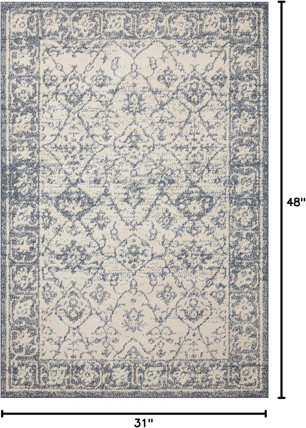 Magnolia Home by Joanna Gaines Gigi Ivory / Blue Area Rug