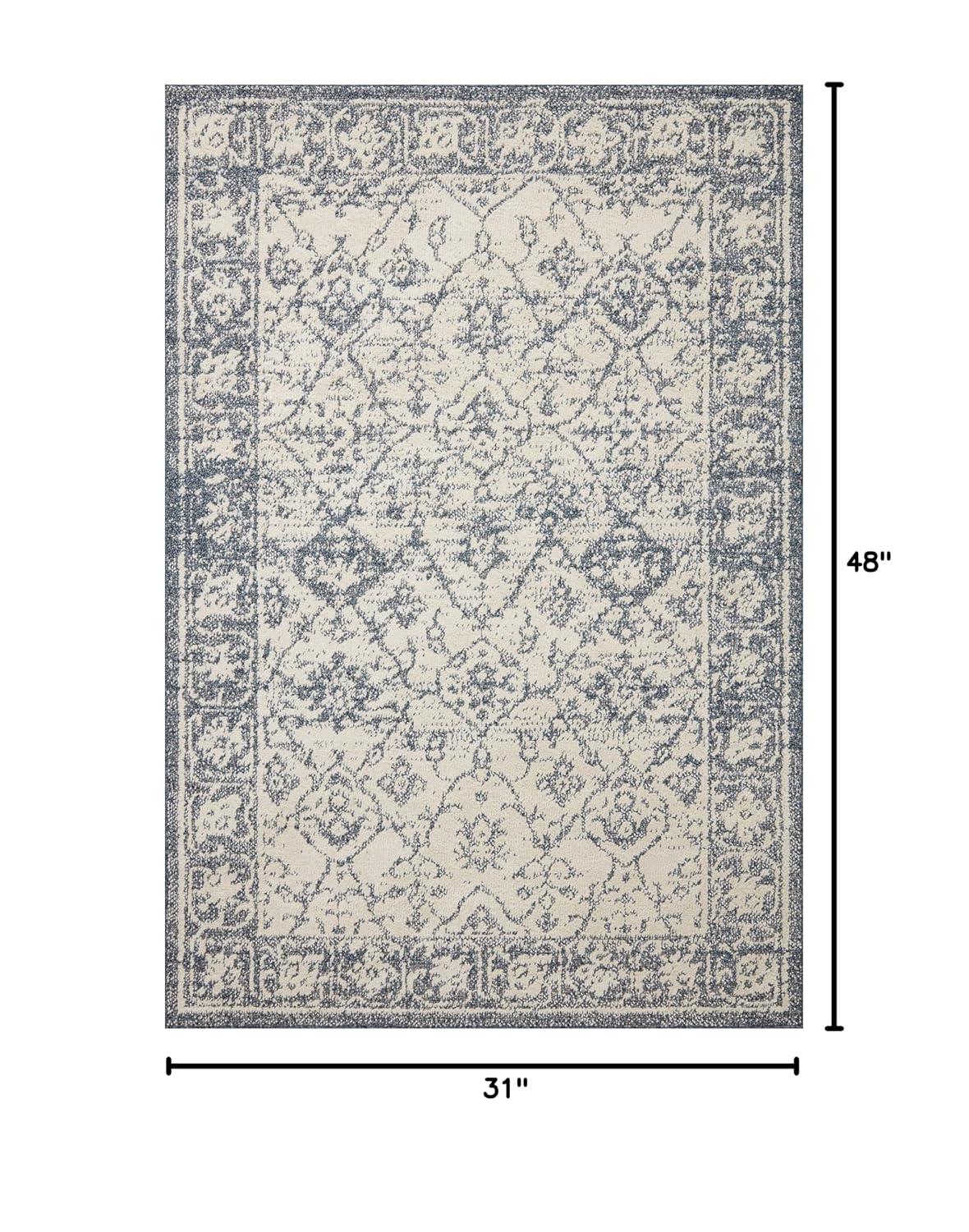 Magnolia Home by Joanna Gaines Gigi Ivory / Blue Area Rug