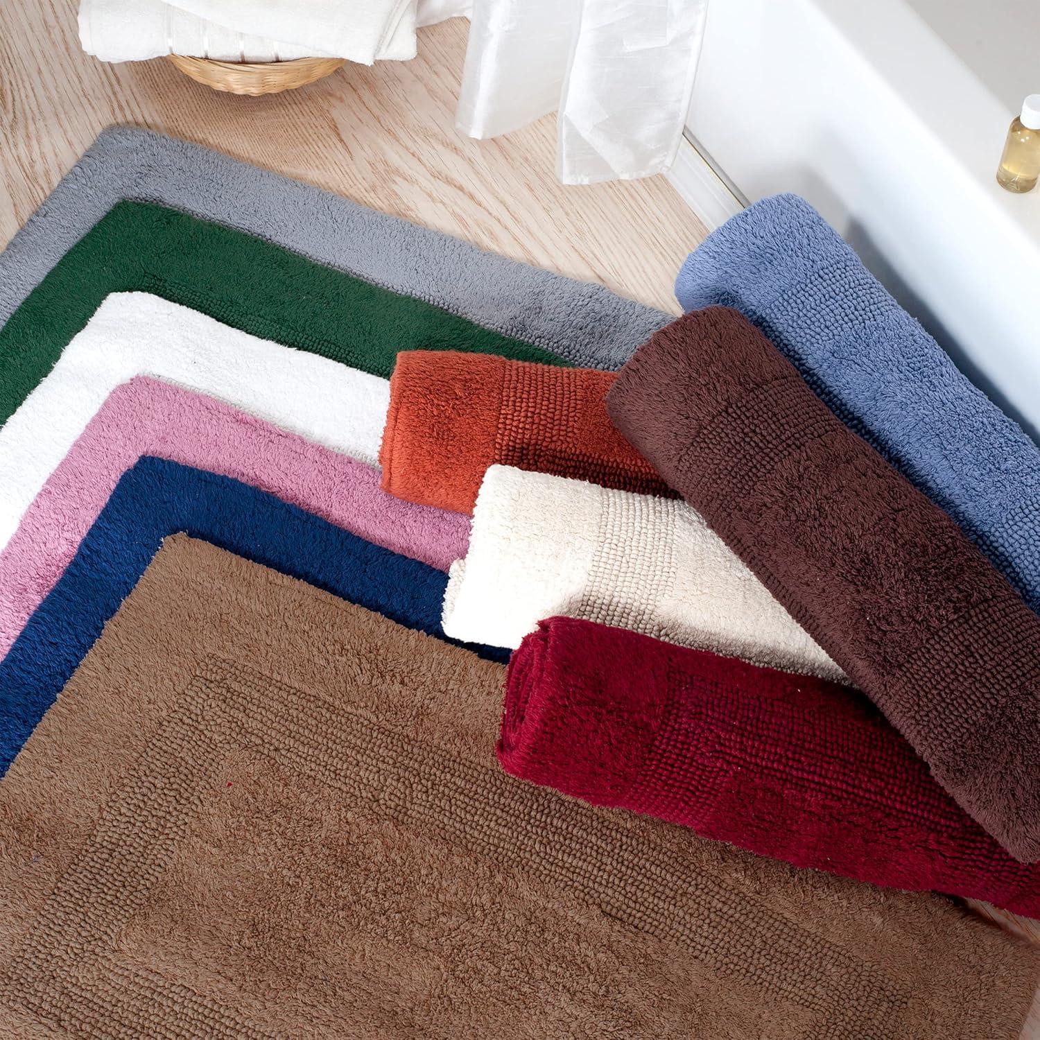 Taupe Cotton 2-Piece Machine Washable Bath Rug Set