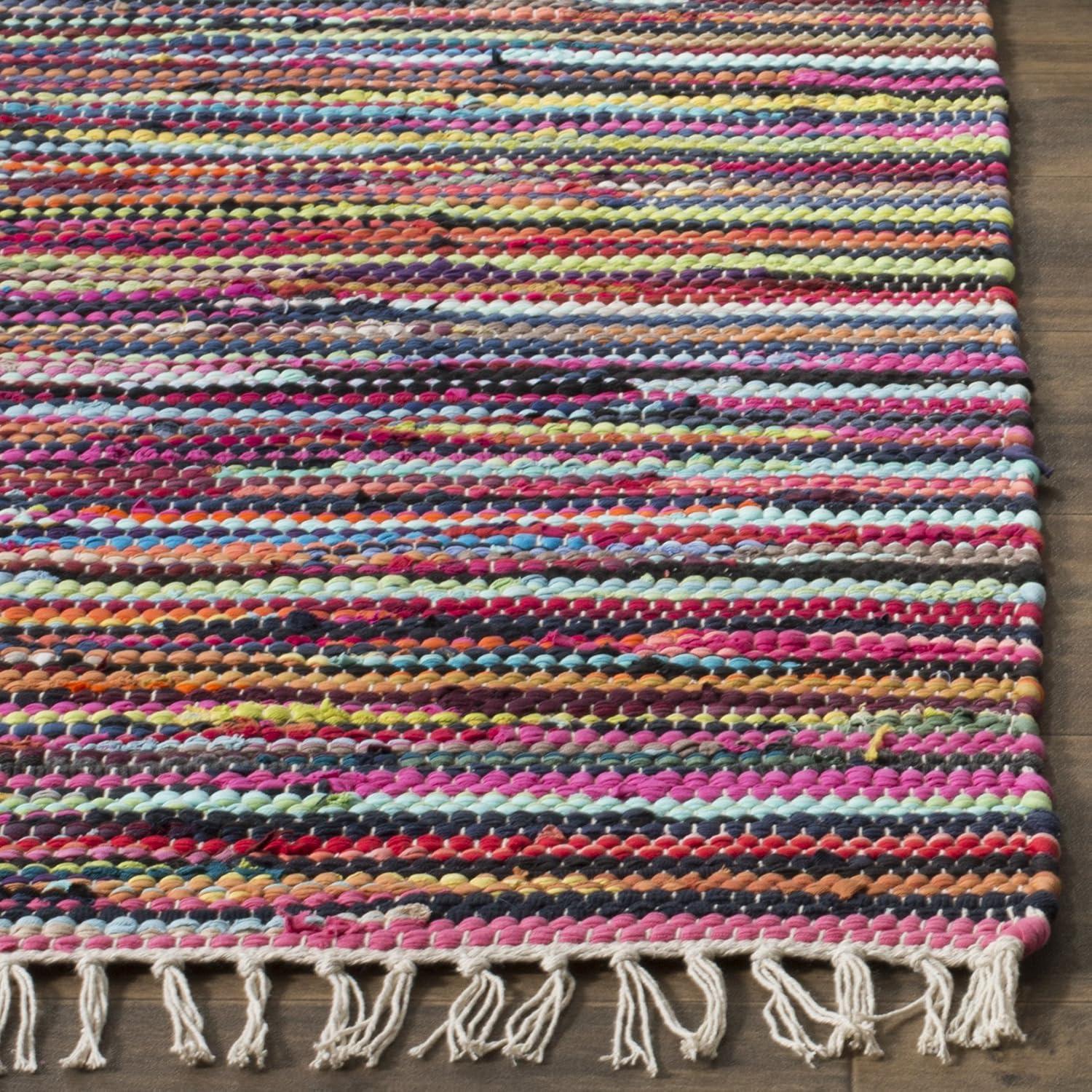 Rag Rug RAR128 Hand Woven Indoor Runner Rug - Multi - 2'3"x9' - Safavieh.