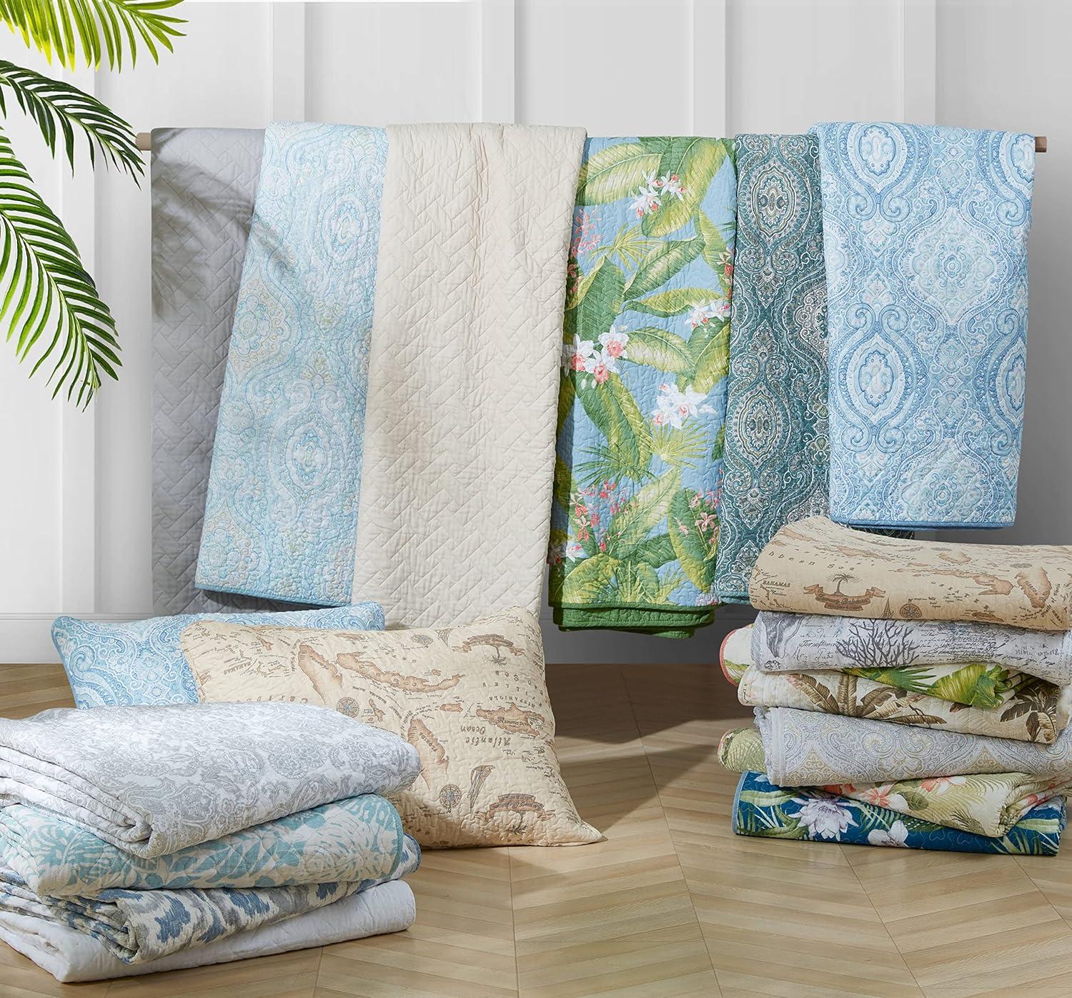 Coastal Breeze Full/Queen Blue Cotton Reversible Quilt Set