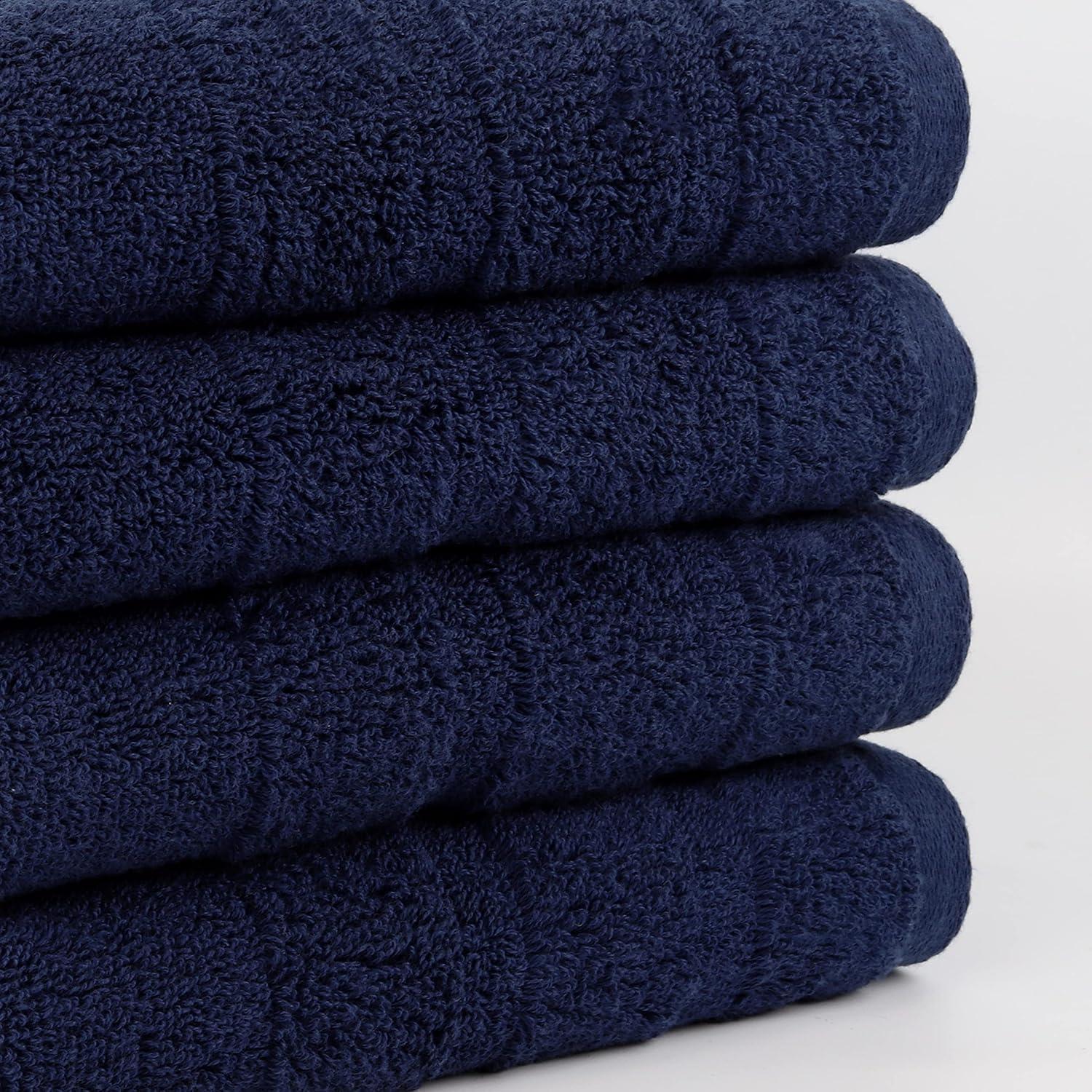 Navy Organic Cotton 4-Piece Hand Towel Set