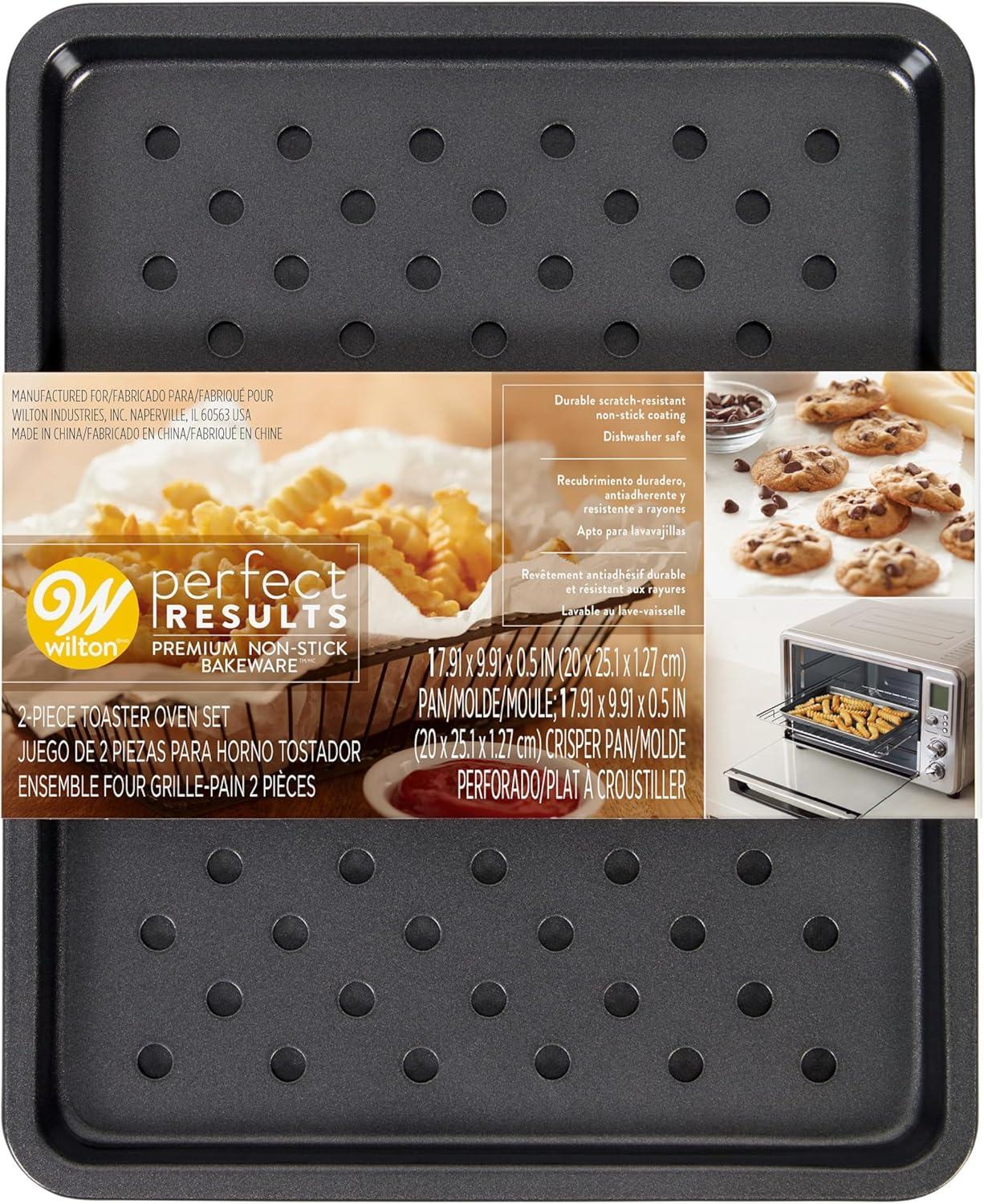 Wilton Perfect Results Toaster Oven Sheet Pan & Crisper Set, 2-Piece