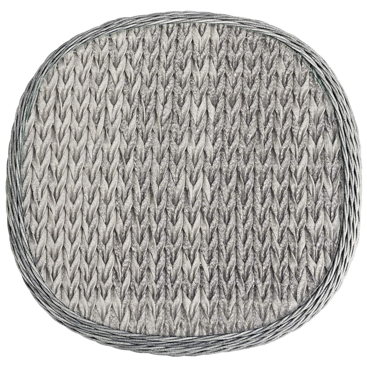 Modway Endeavor Rattan & Glass Top Patio End Table in Gray and Black