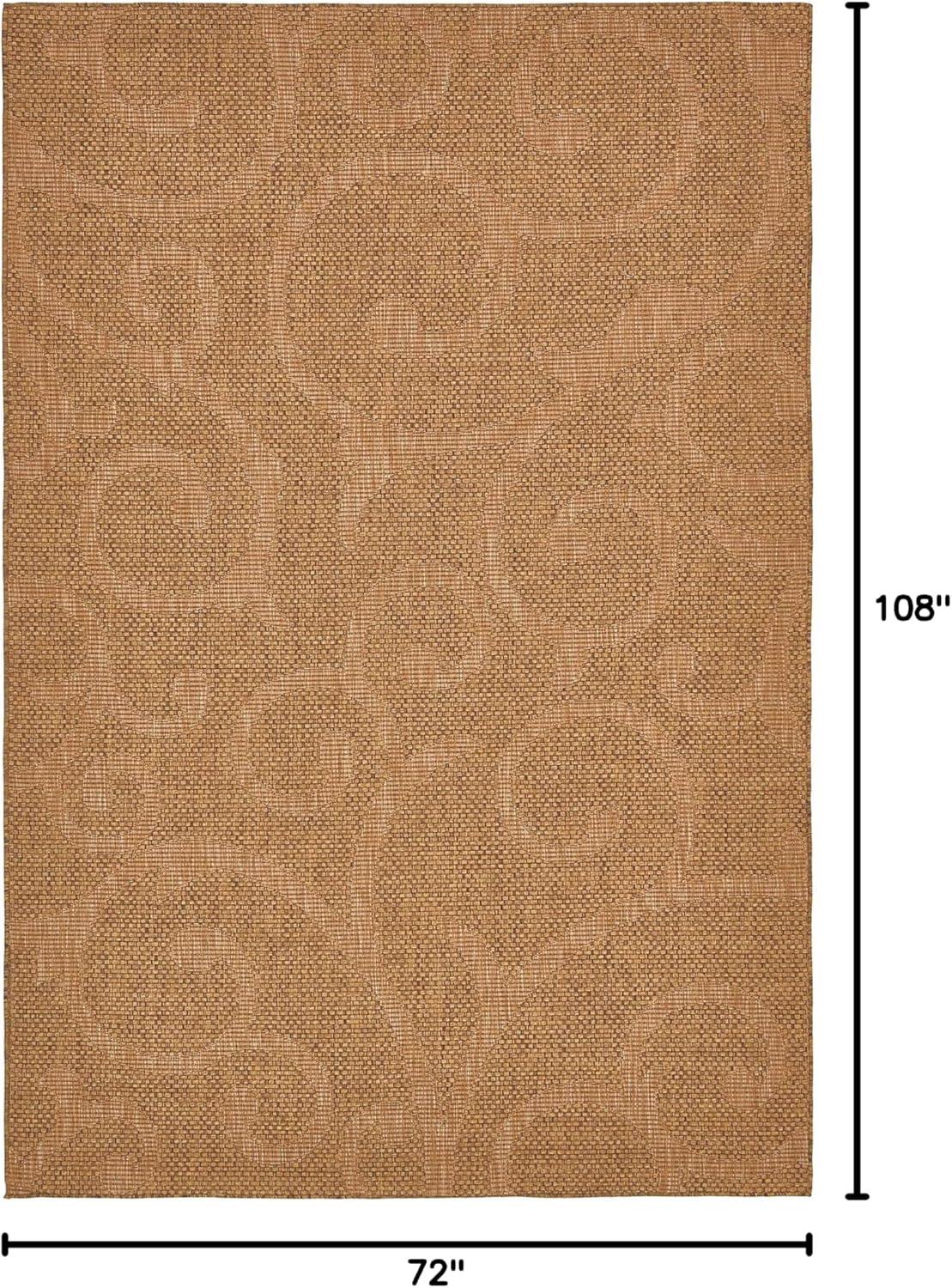 Unique Loom Outdoor Botanical Collection Area Rug - Vine (6' x 9' Rectangle Brown/Beige)