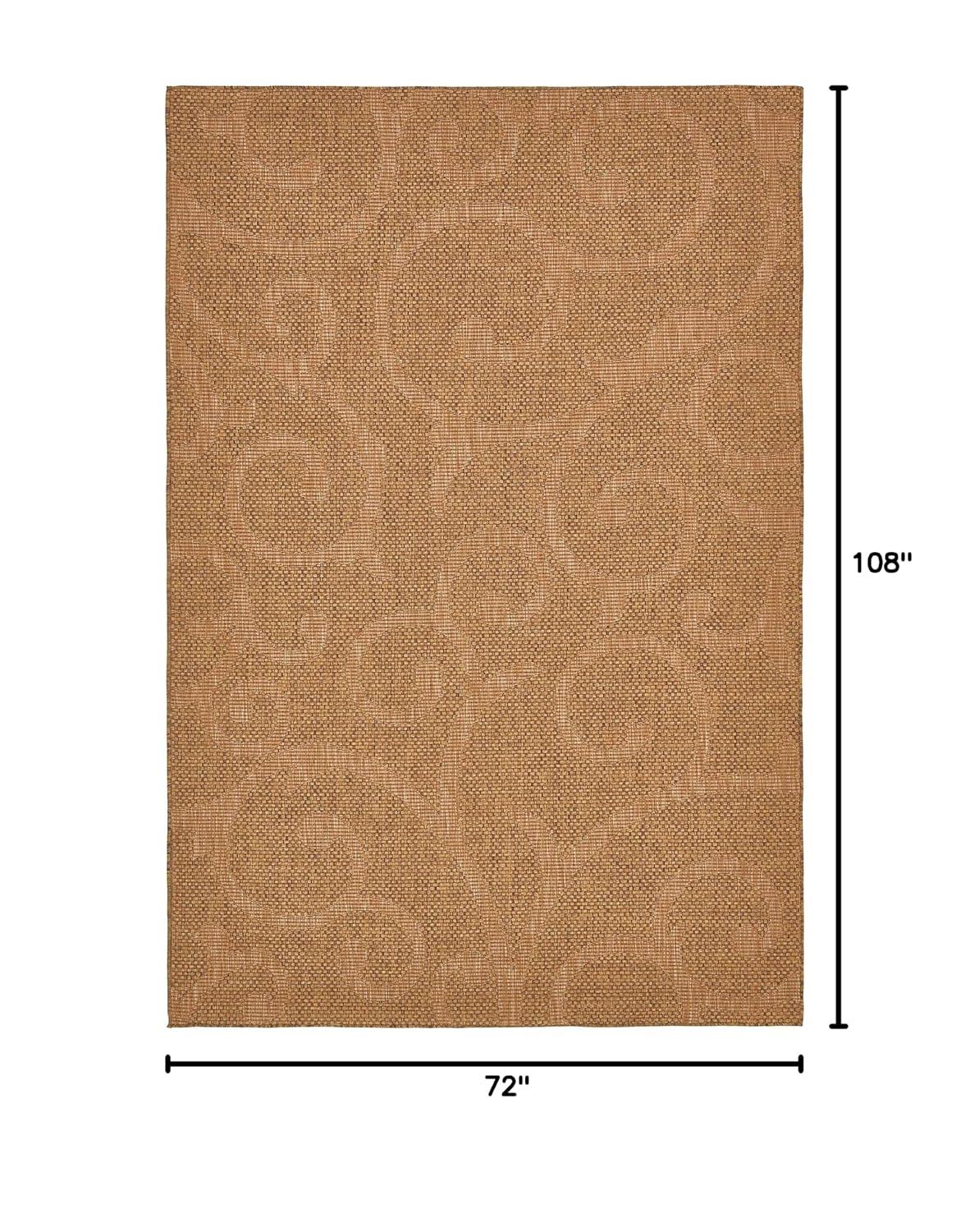 Unique Loom Outdoor Botanical Collection Area Rug - Vine (6' x 9' Rectangle Brown/Beige)