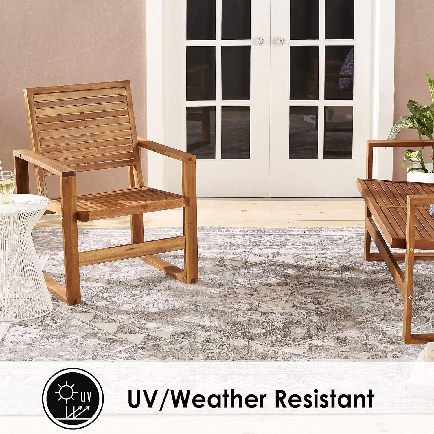 Nicole Miller New York Patio Sofia Ivy Distressed Indoor/Outdoor Area Rug, Navy Blue/Ivory