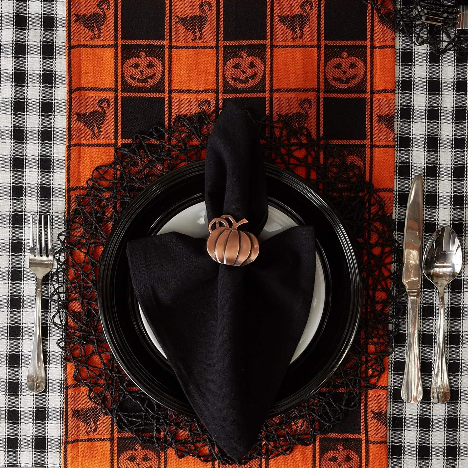 The Holiday Aisle® Vaillancourt Halloween Woven Check Table Runner